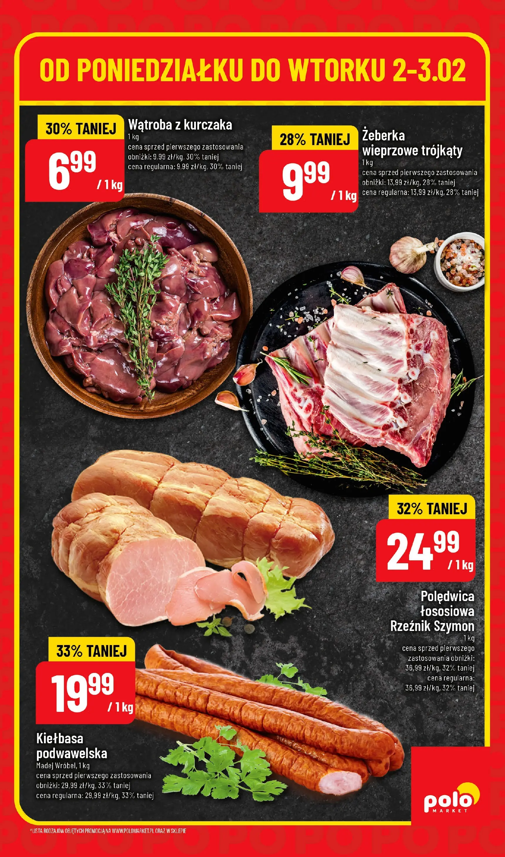 Nowa POLOmarket gazetka od jutra 02.02.2026 (PDF) | Strona: 3 | Produkty: Kiełbasa, Kiełbasa podwawelska