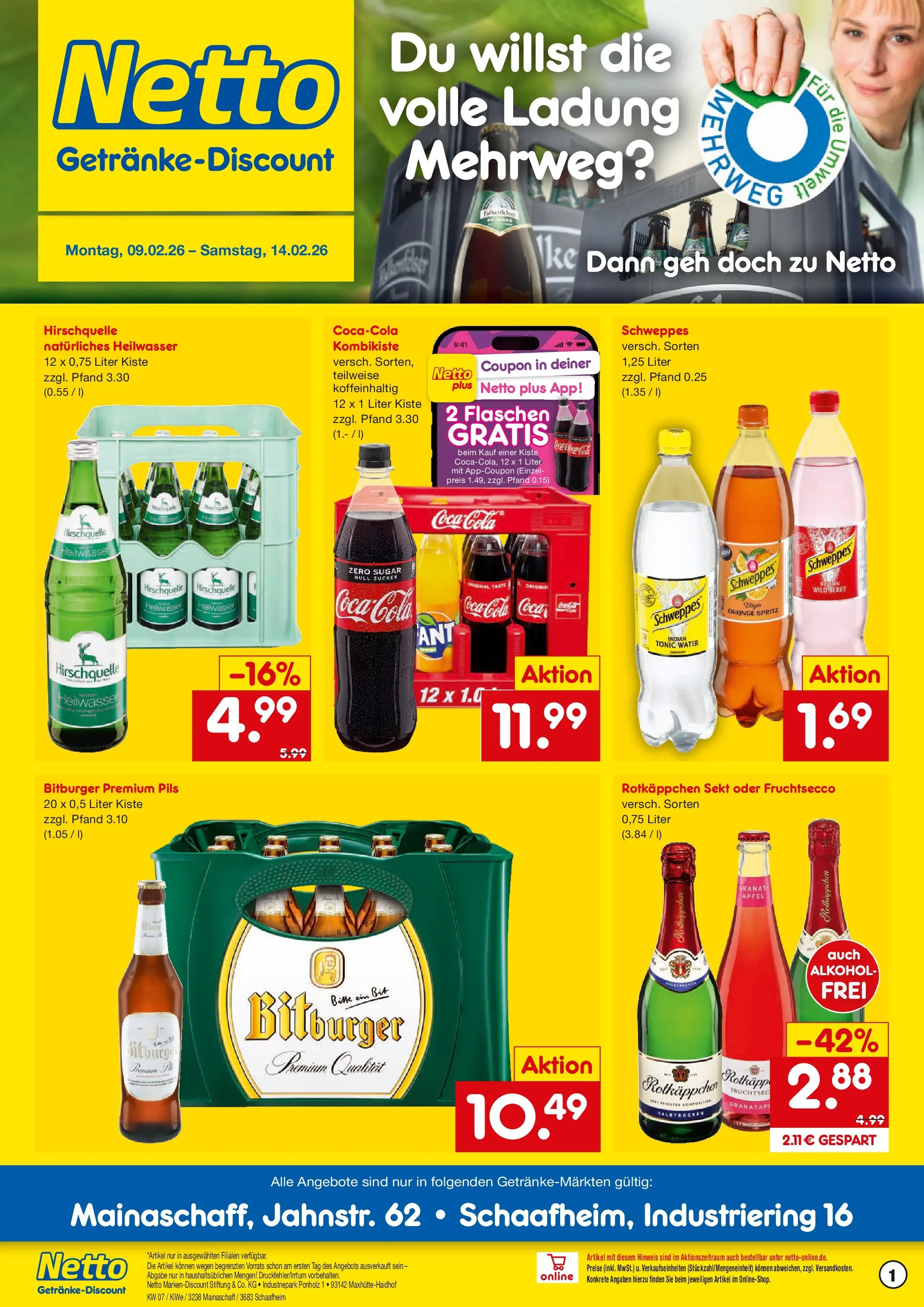 Netto Marken-Discount prospekt Mainaschaff	 (ab 09.02.2026) » Angebote | Seite: 1