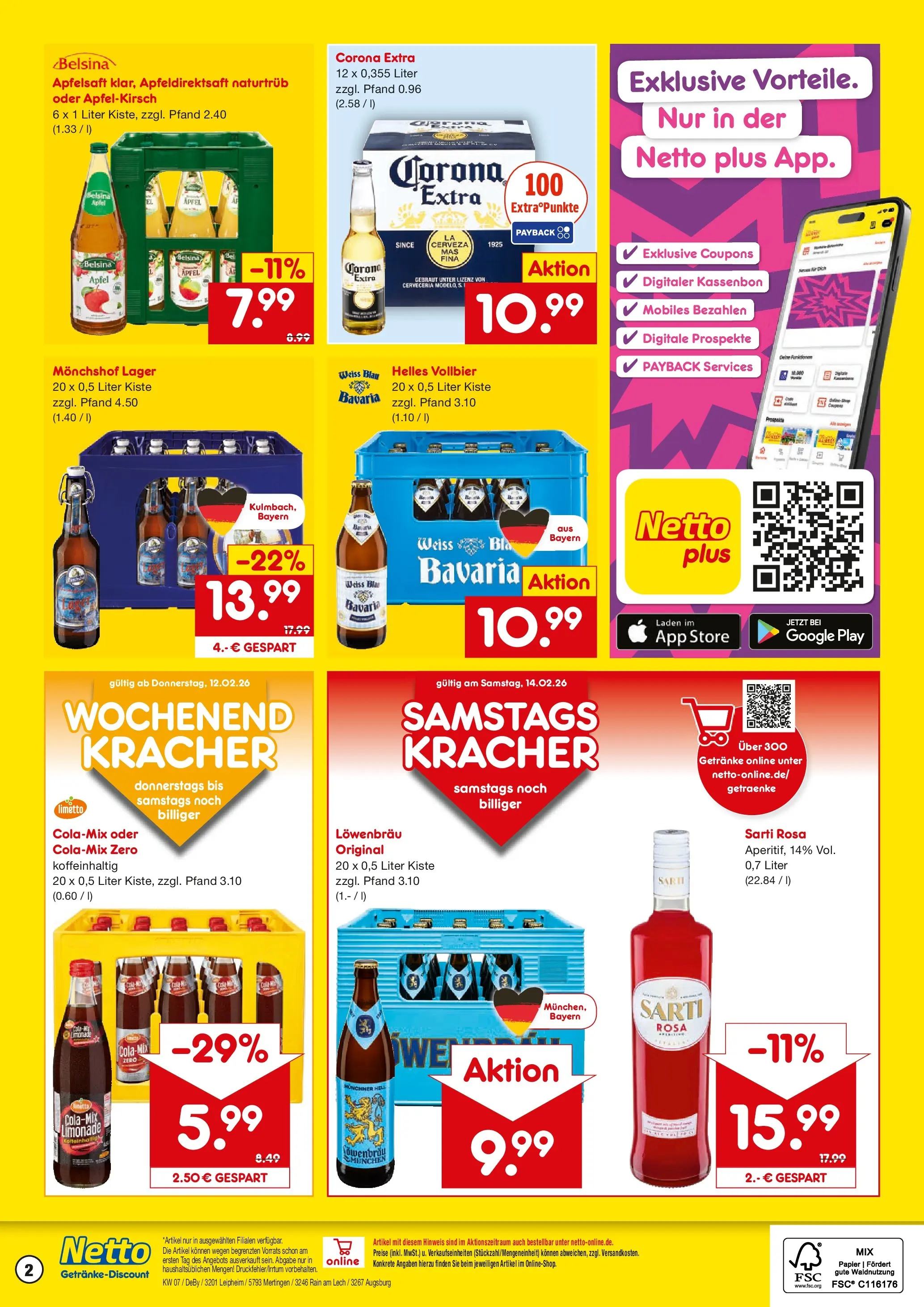 Netto Marken-Discount prospekt Augsburg-Inningen	 (ab 09.02.2026) » Angebote | Seite: 2 | Produkte: Monchshof, Äpfel, Limonade, Apfelsaft
