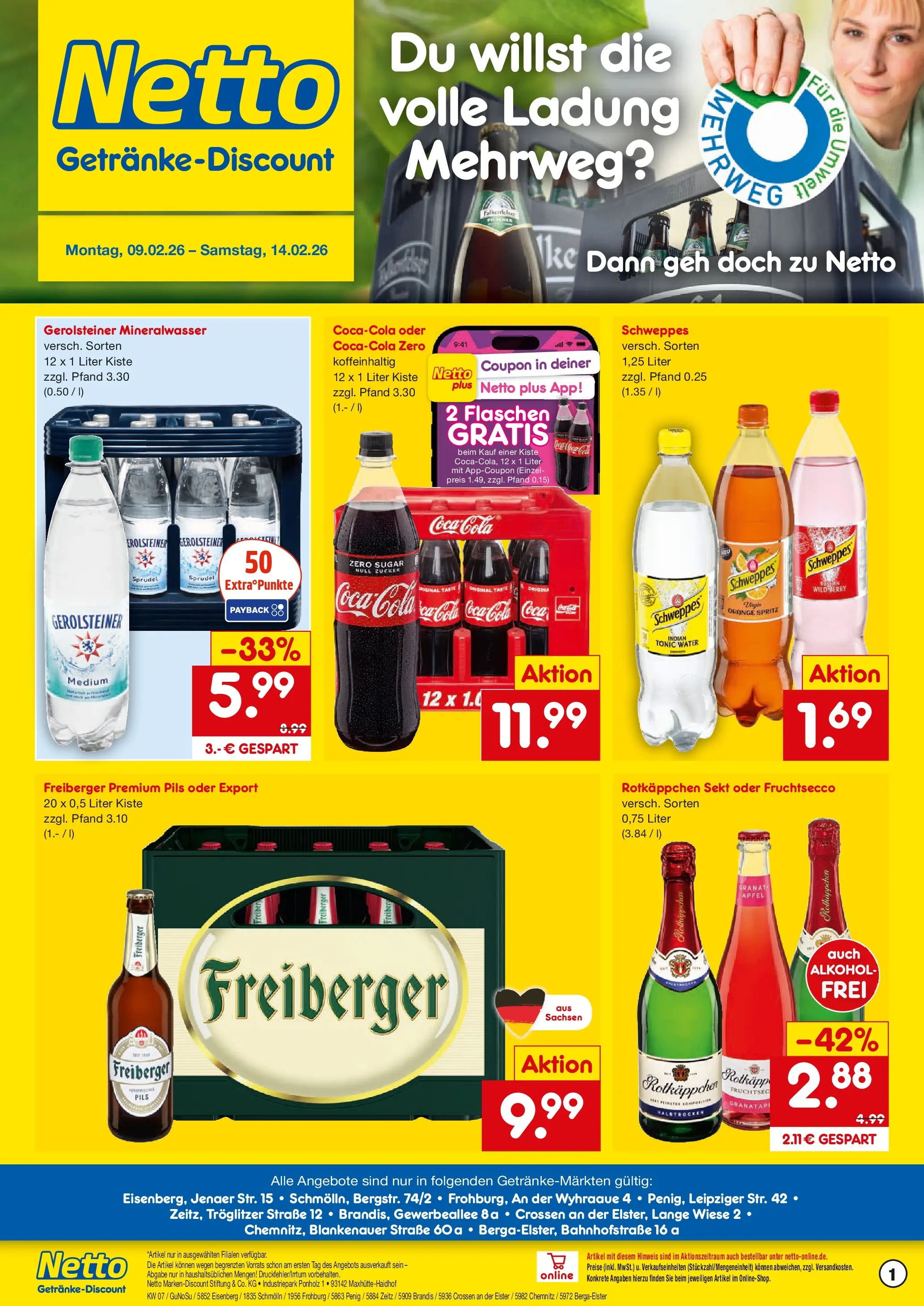 Netto Marken-Discount prospekt Brandis	 (ab 09.02.2026) » Angebote | Seite: 1