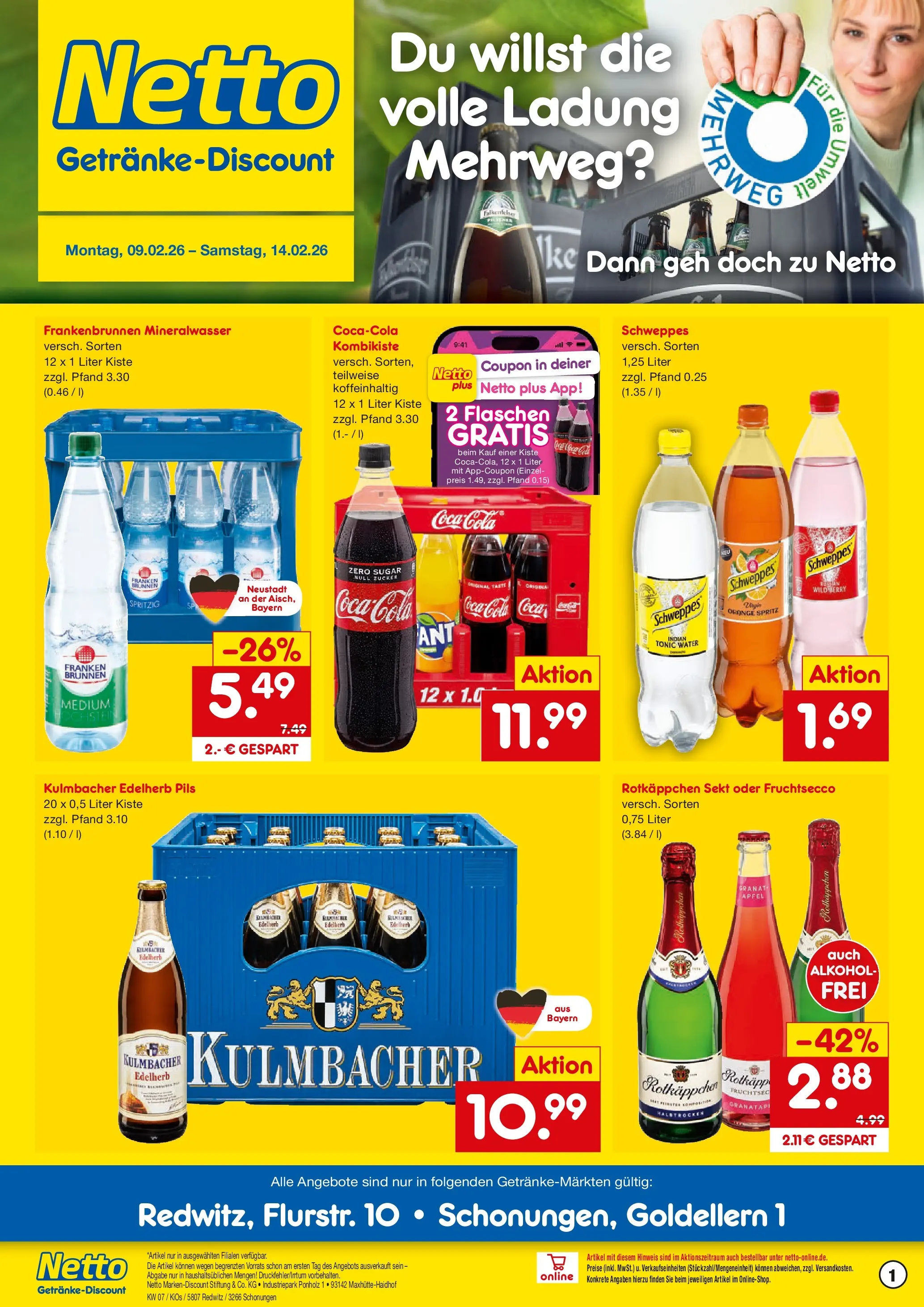 Netto Marken-Discount prospekt Schonungen	 (ab 09.02.2026) » Angebote | Seite: 1