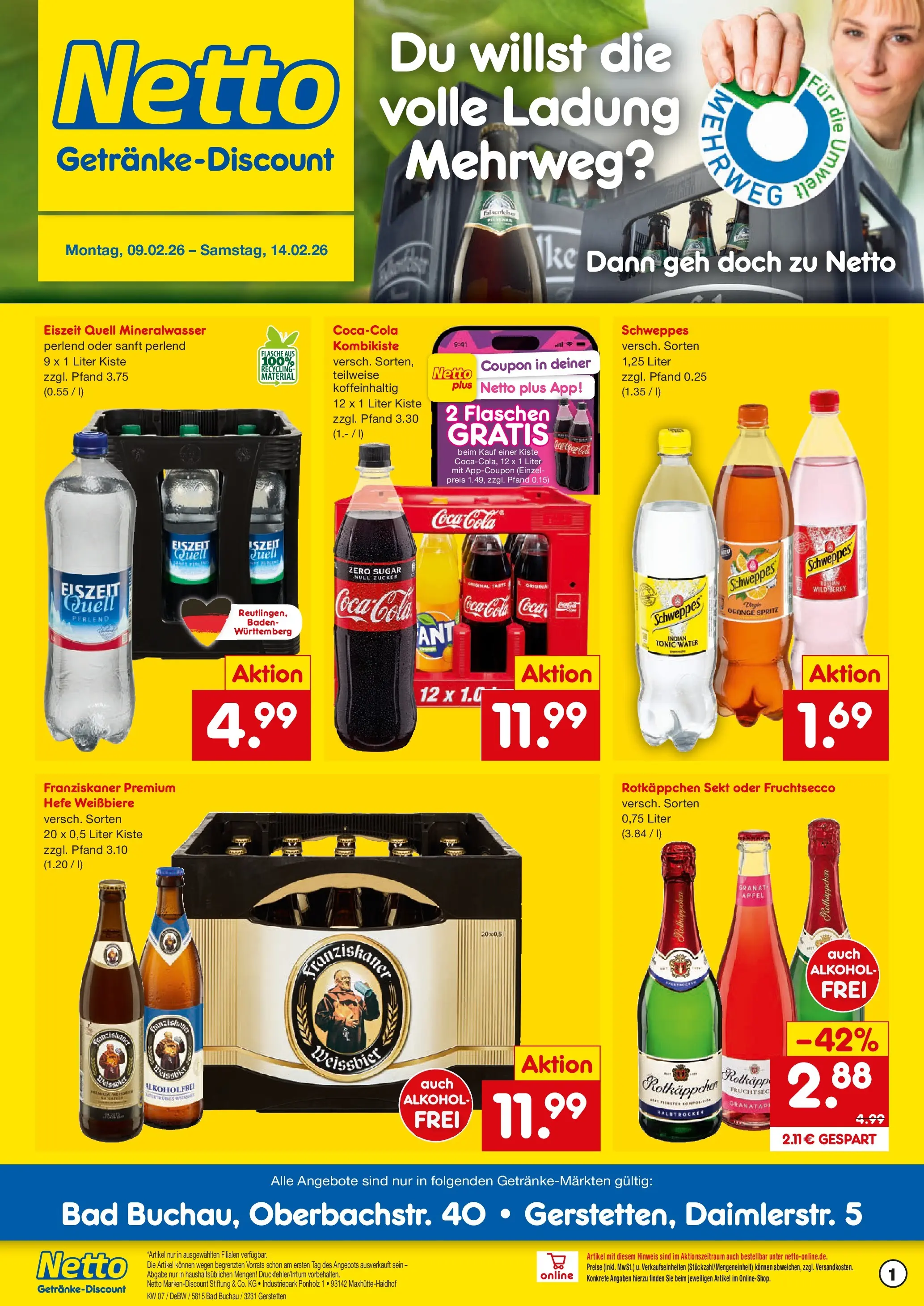 Netto Marken-Discount prospekt Gerstetten	 (ab 09.02.2026) » Angebote | Seite: 1