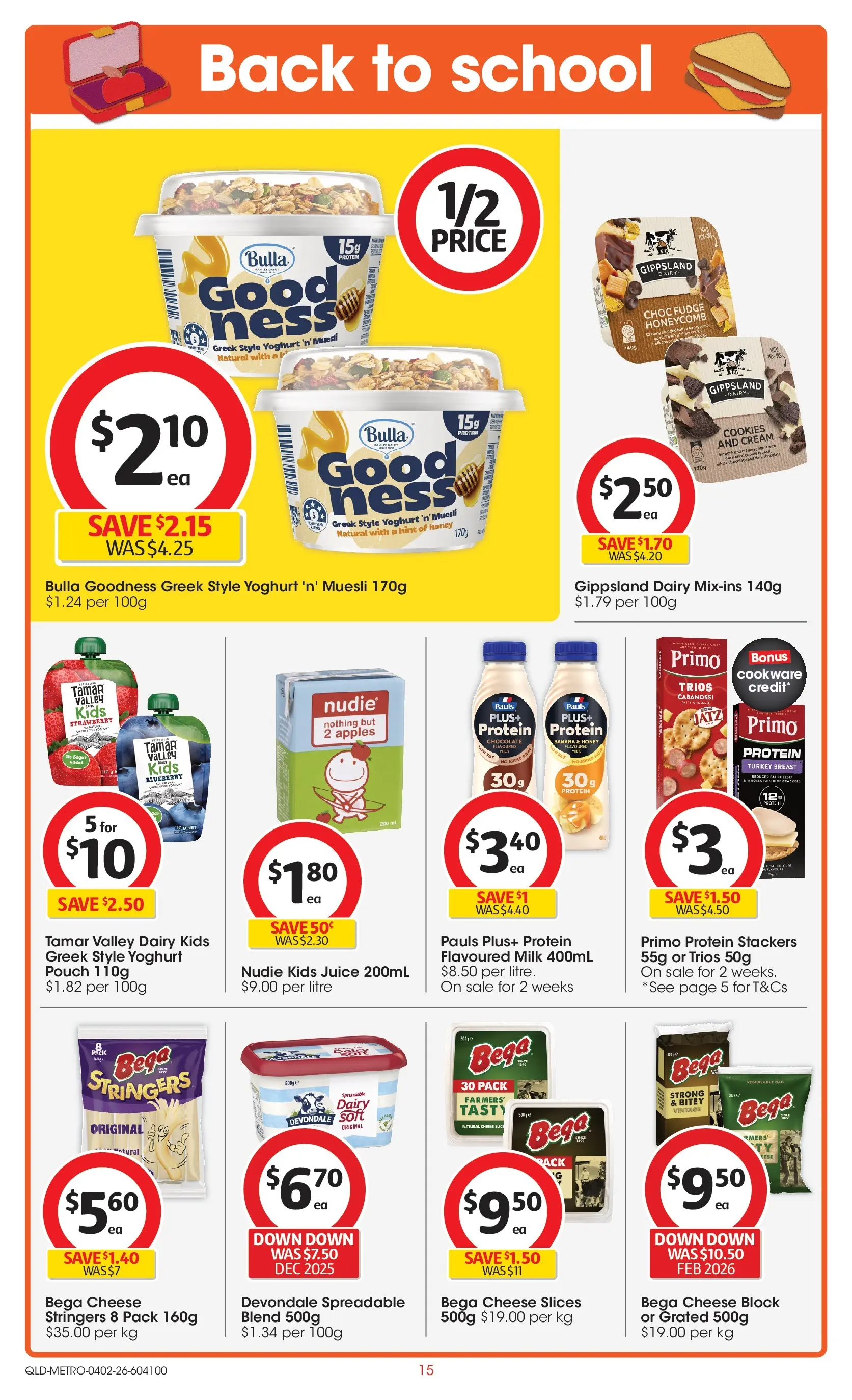 ﻿Coles catalogue valid from 03/02/2026 > Online Australia | Page: 15 | Products: Milk, Honey, Cream, Bag