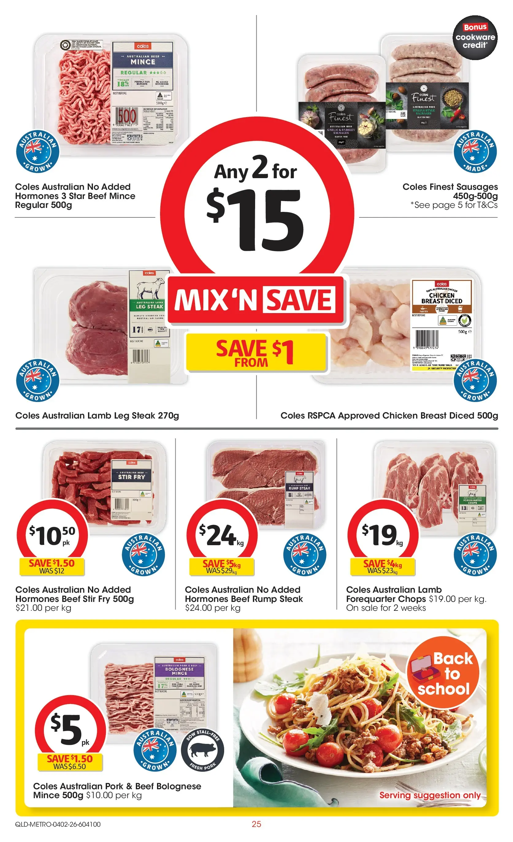 ﻿Coles catalogue valid from 03/02/2026 > Online Australia | Page: 25 | Products: Chicken, Pork, Lamb, Beef