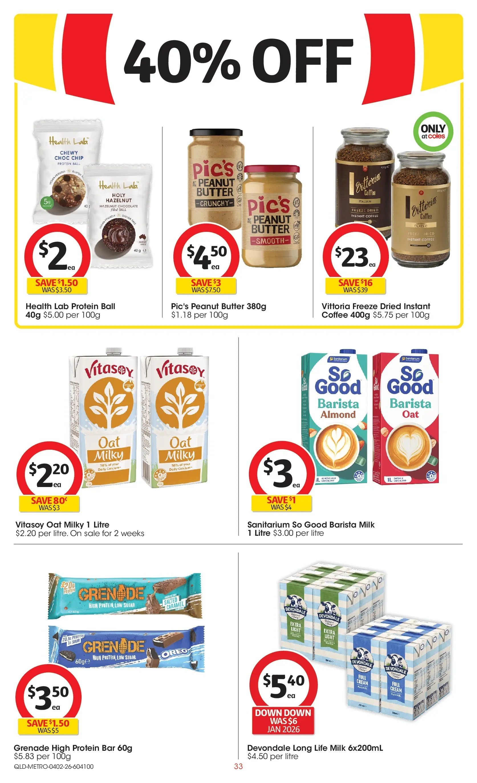 ﻿Coles catalogue valid from 03/02/2026 > Online Australia | Page: 33 | Products: Coffee, Chocolate, Cream, Sugar