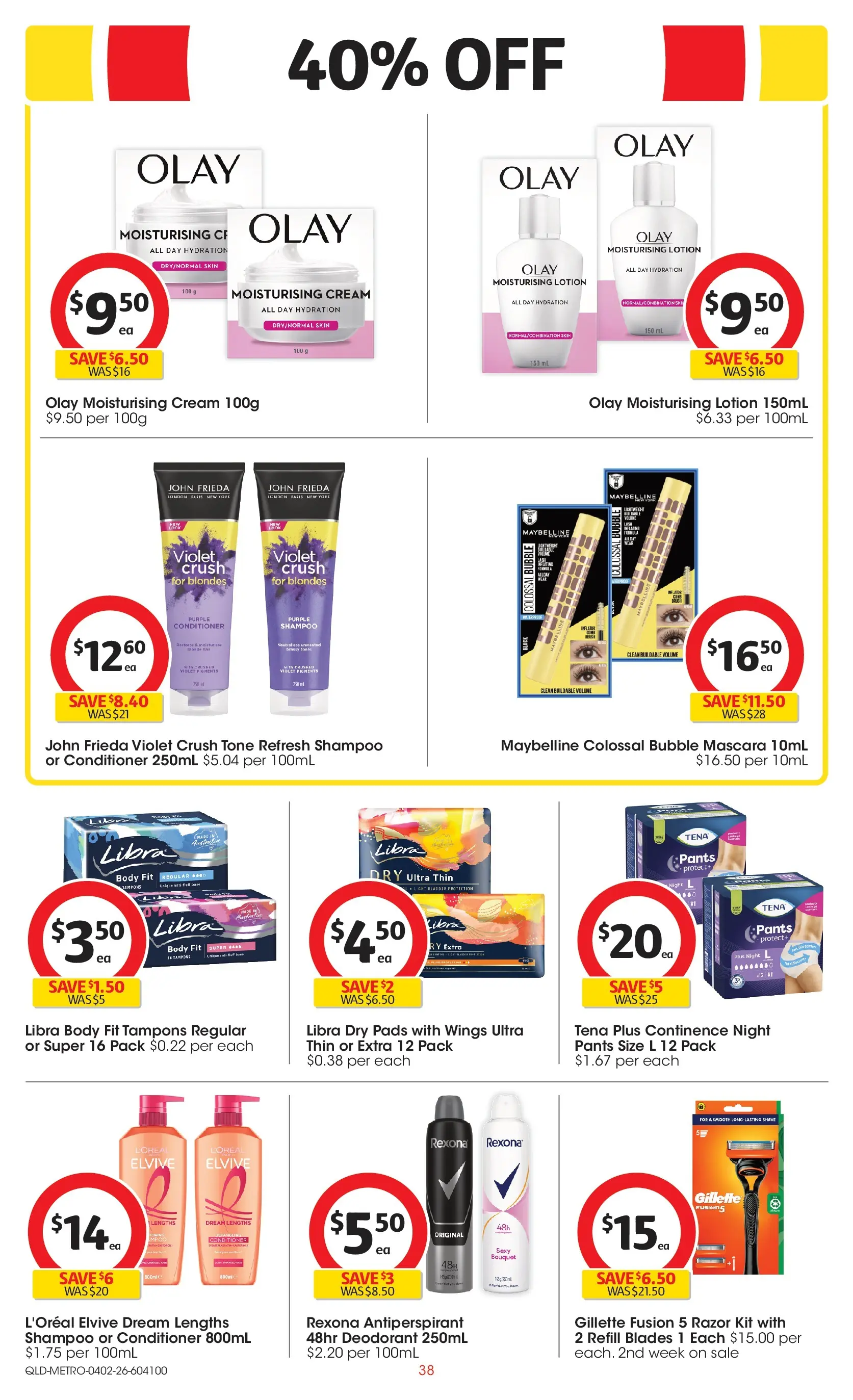 ﻿Coles catalogue valid from 03/02/2026 > Online Australia | Page: 38 | Products: Mascara, Shampoo, Lotion, Razor