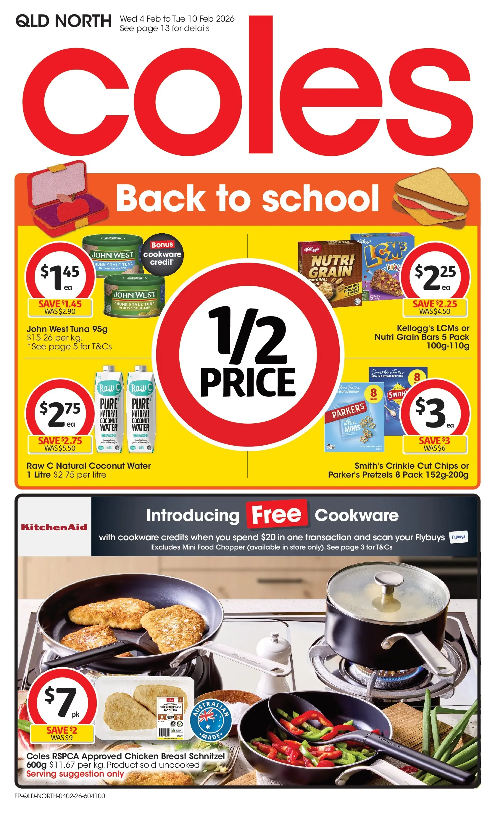 ﻿Coles catalogue valid from 03/02/2026 > Online Australia | Page: 1 | Products: Cookware, Pretzels, Water, Tuna