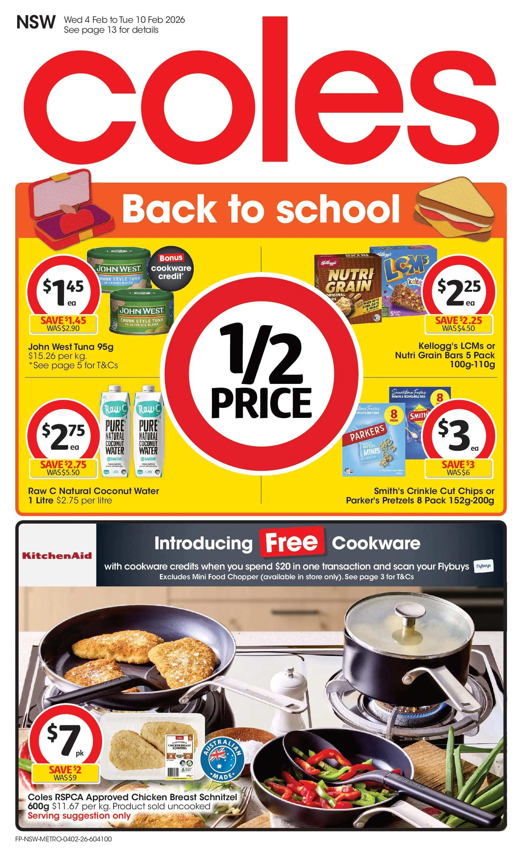 ﻿Coles catalogue valid from 03/02/2026 > Online Australia | Page: 1 | Products: Chicken, Pretzels, Water, Wheat