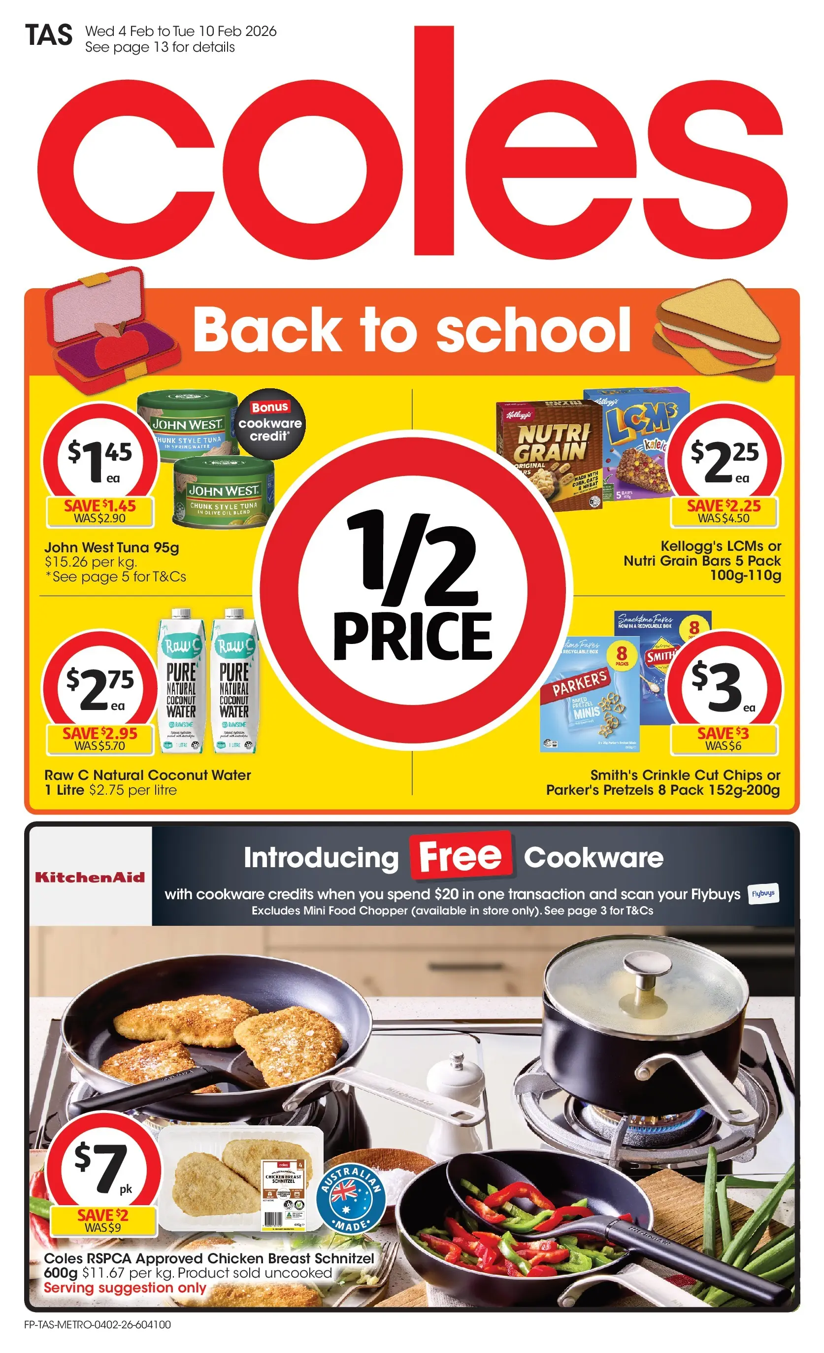 ﻿Coles catalogue valid from 03/02/2026 > Online Australia | Page: 1 | Products: Oats, Water, Tuna, Wheat