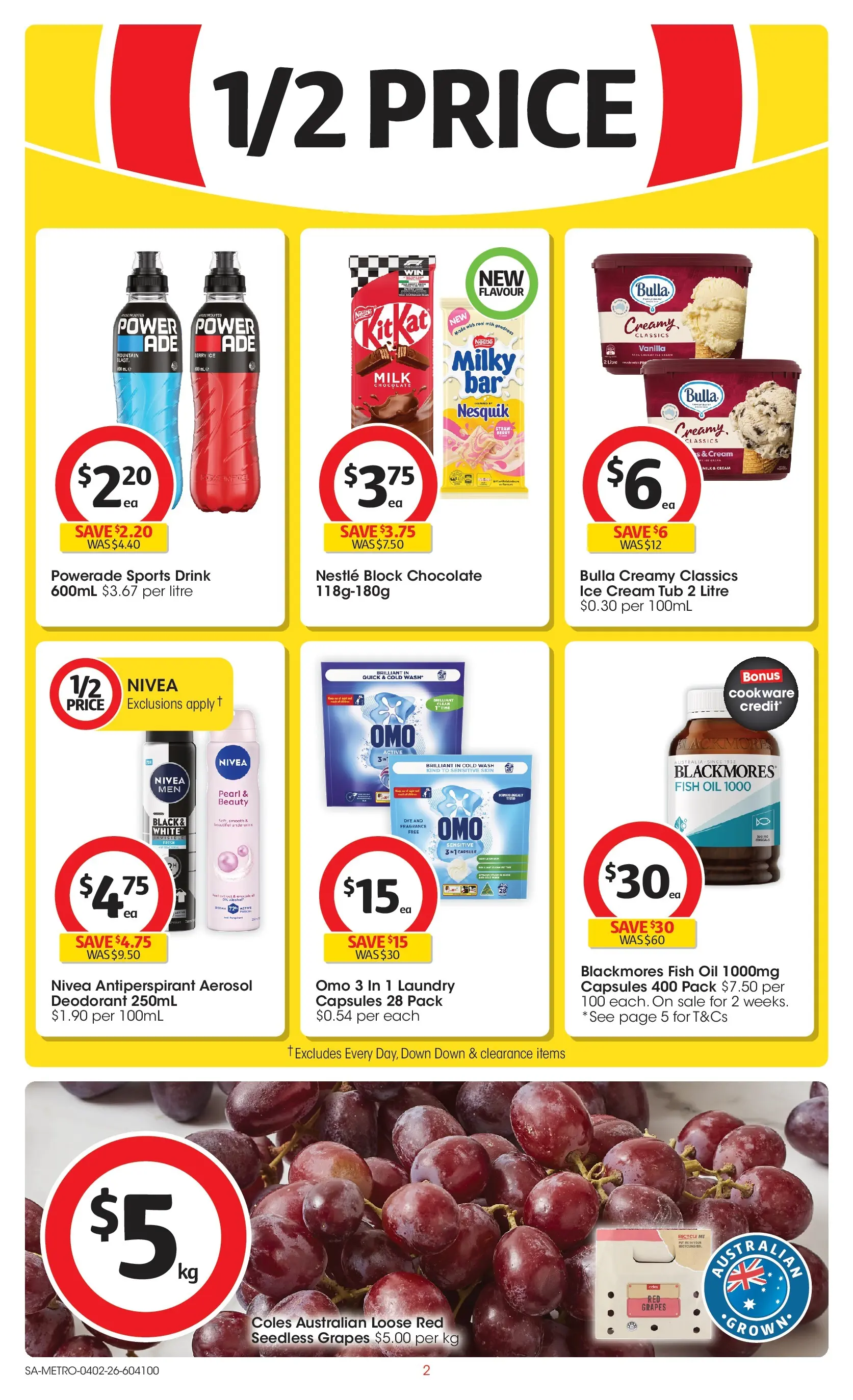 ﻿Coles catalogue valid from 03/02/2026 > Online Australia | Page: 2 | Products: Oil, Fish, Cream, Ice cream