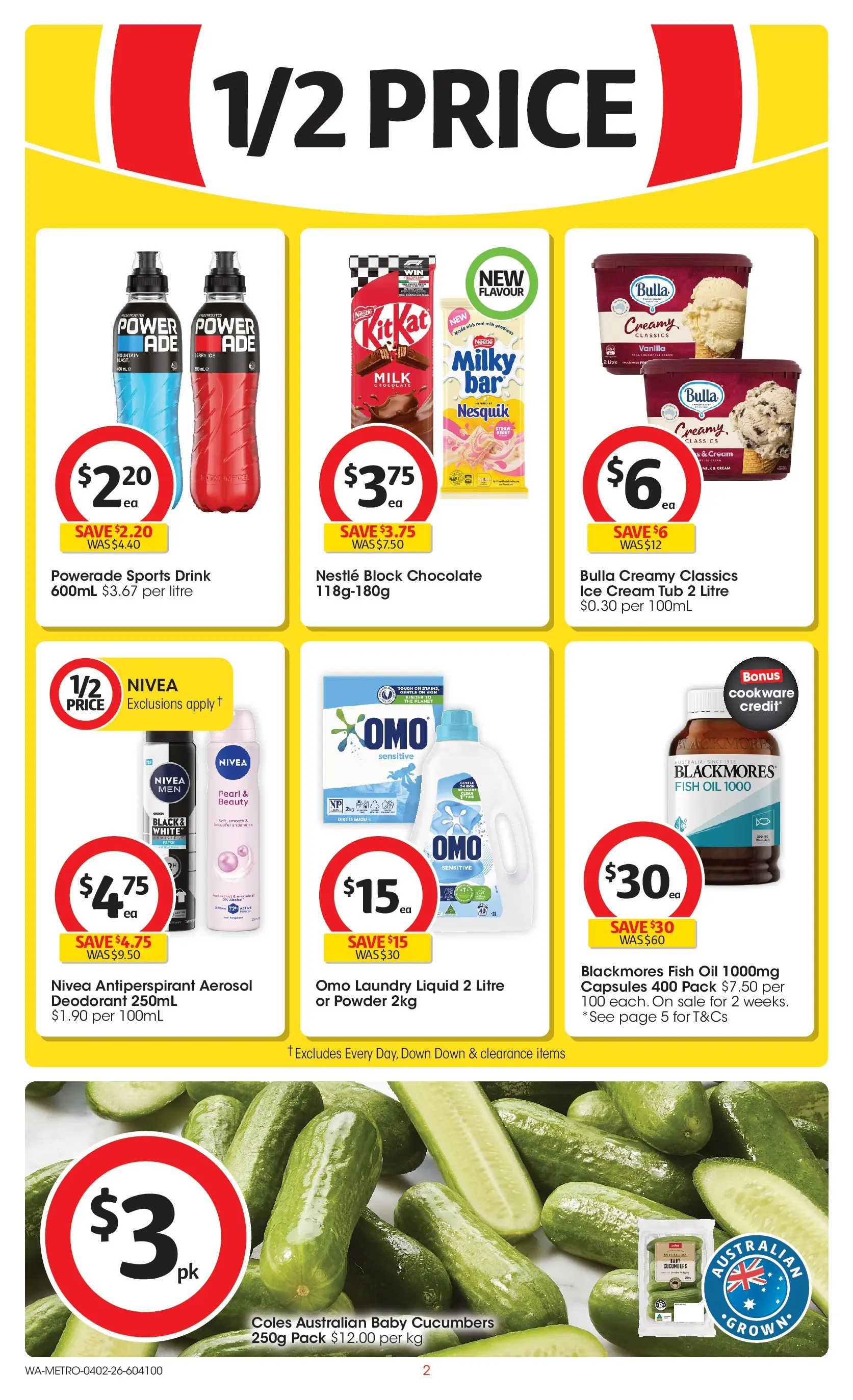 ﻿Coles catalogue valid from 03/02/2026 > Online Australia | Page: 2 | Products: Fish, Deodorant, Cucumbers, Fish oil