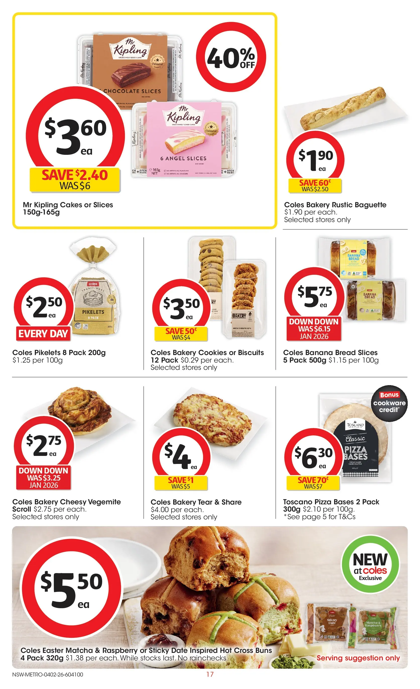 ﻿Coles catalogue valid from 03/02/2026 > Online Australia | Page: 17 | Products: Bread, Pizza, Cookware, Date