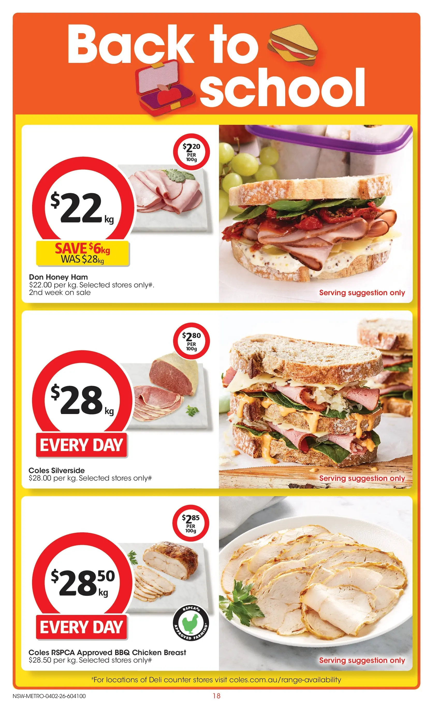 ﻿Coles catalogue valid from 03/02/2026 > Online Australia | Page: 18 | Products: Ham, Honey, Chicken
