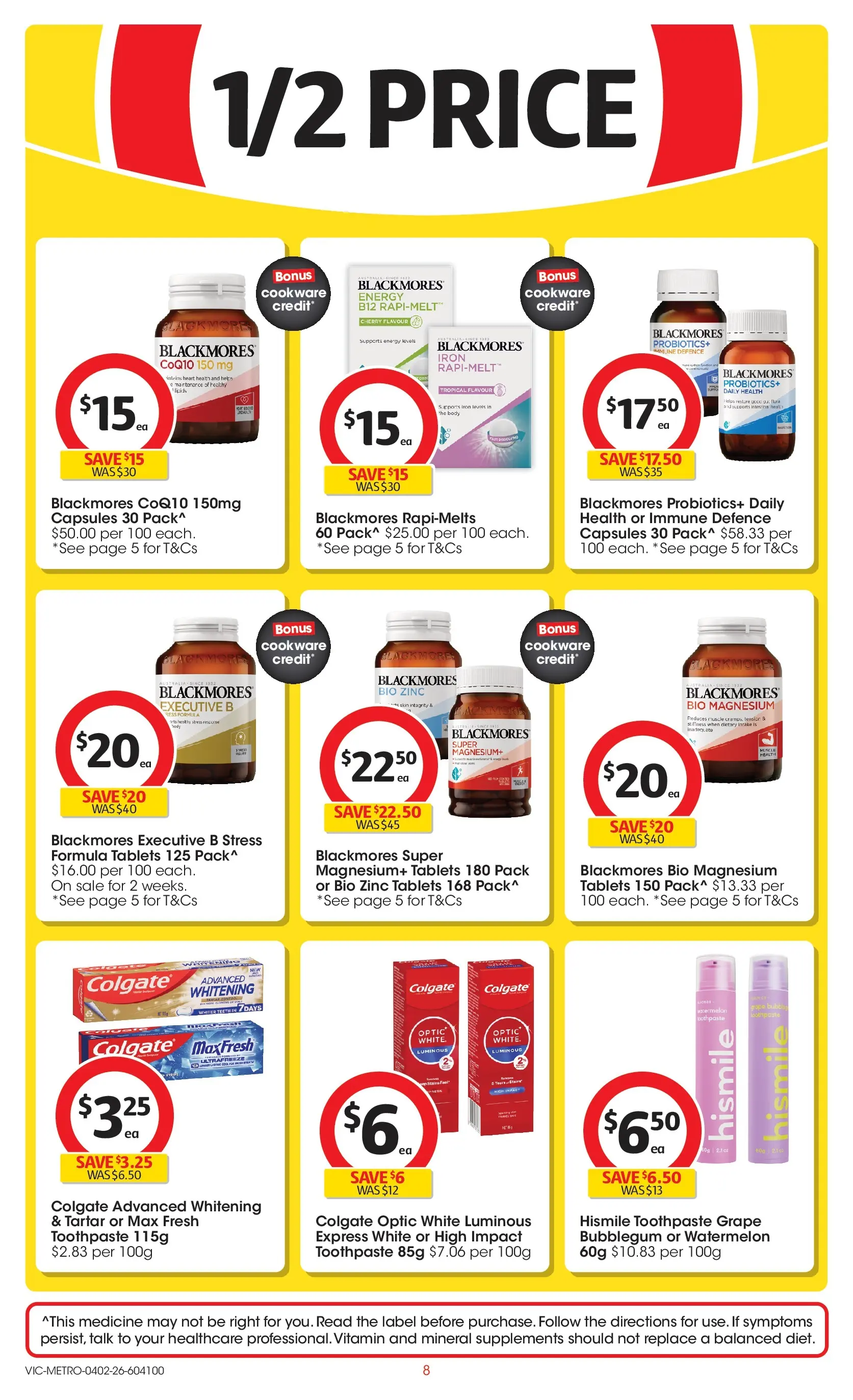 ﻿Coles catalogue valid from 03/02/2026 > Online Australia | Page: 8 | Products: Cookware, Toothpaste, Watermelon, Tablets