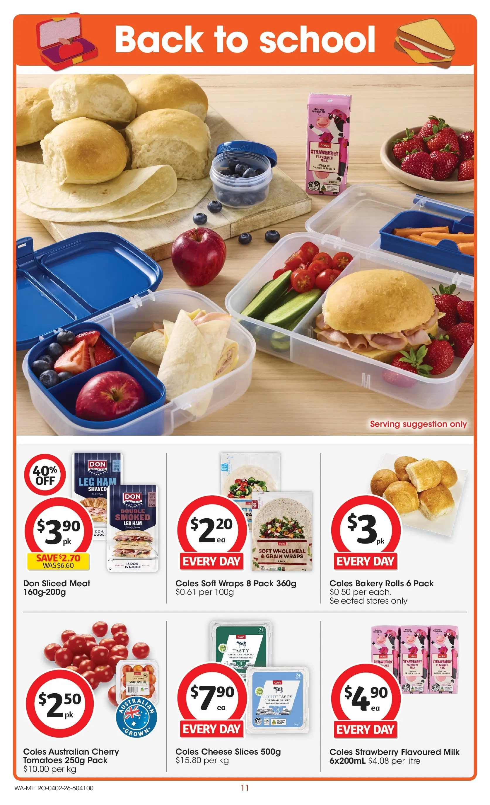 ﻿Coles catalogue valid from 03/02/2026 > Online Australia | Page: 11 | Products: Light, Cheese, Meat, Bakery