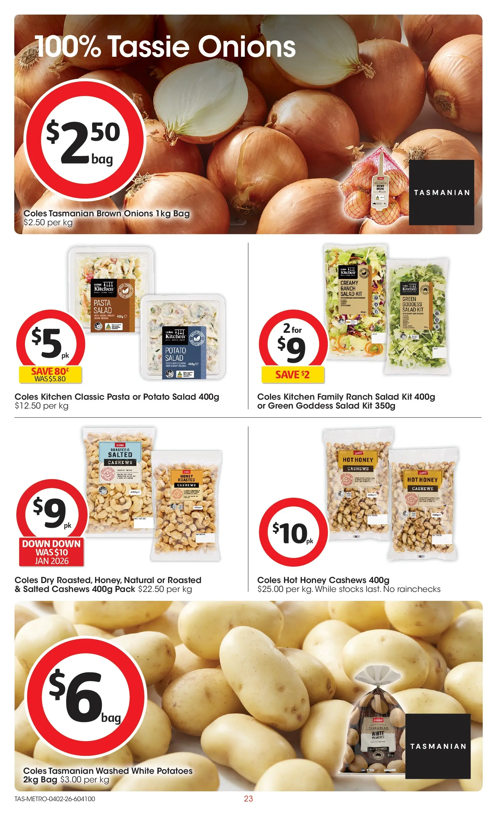 ﻿Coles catalogue valid from 03/02/2026 > Online Australia | Page: 23 | Products: Pasta, Salad, Potatoes, Bag