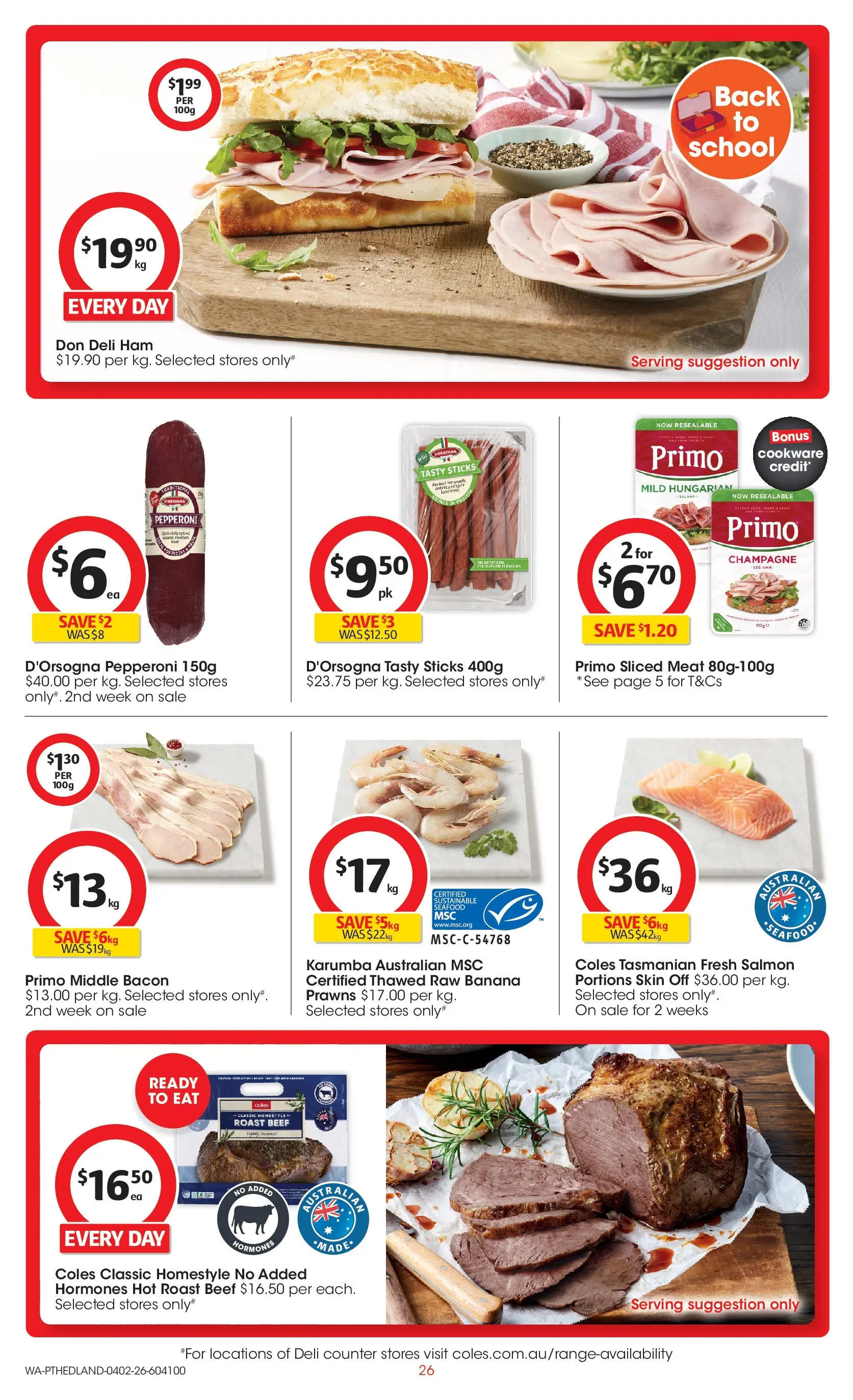 ﻿Coles catalogue valid from 04/02/2026 > Online Australia | Page: 26 | Products: Chicken, Pork, Cookware, Steak