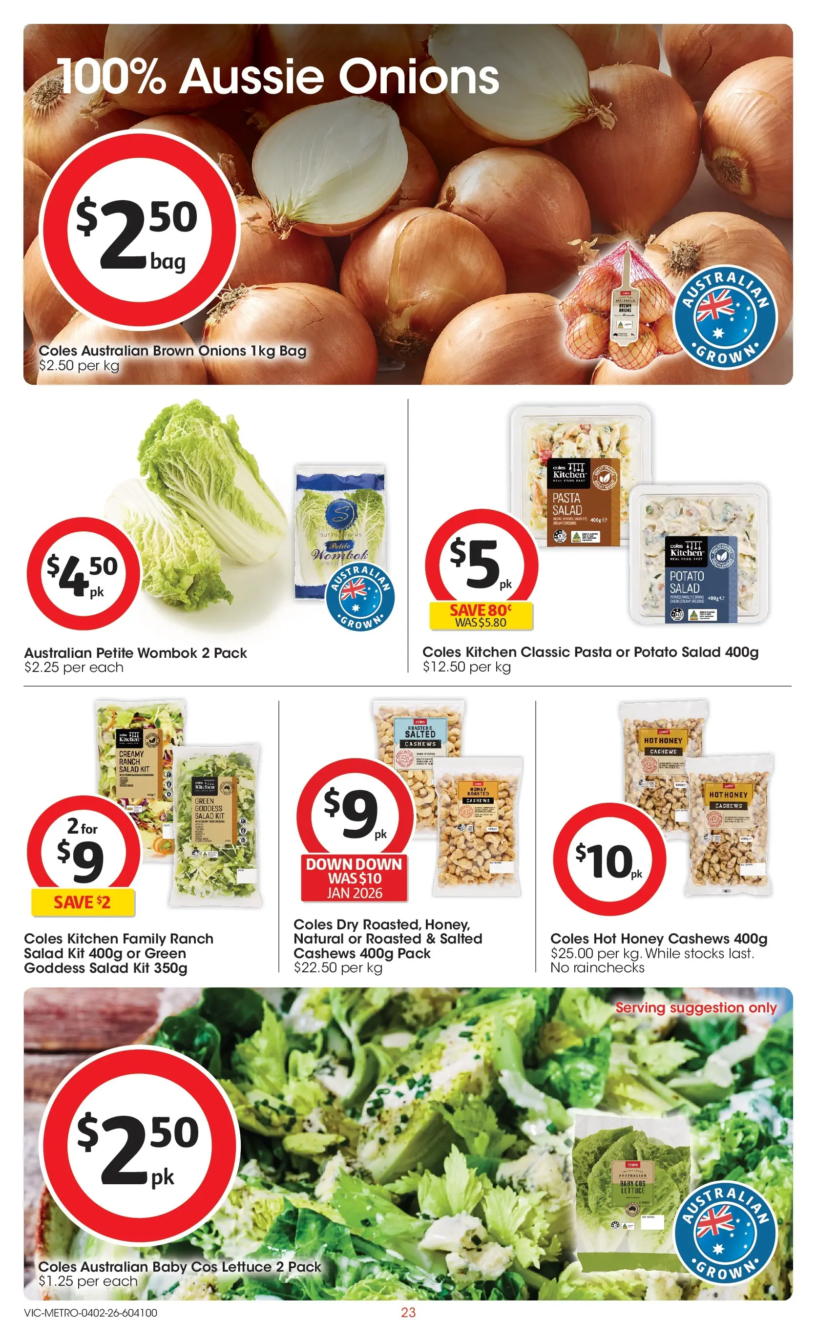 ﻿Coles catalogue valid from 03/02/2026 > Online Australia | Page: 23 | Products: Honey, Pasta, Salad, Bag