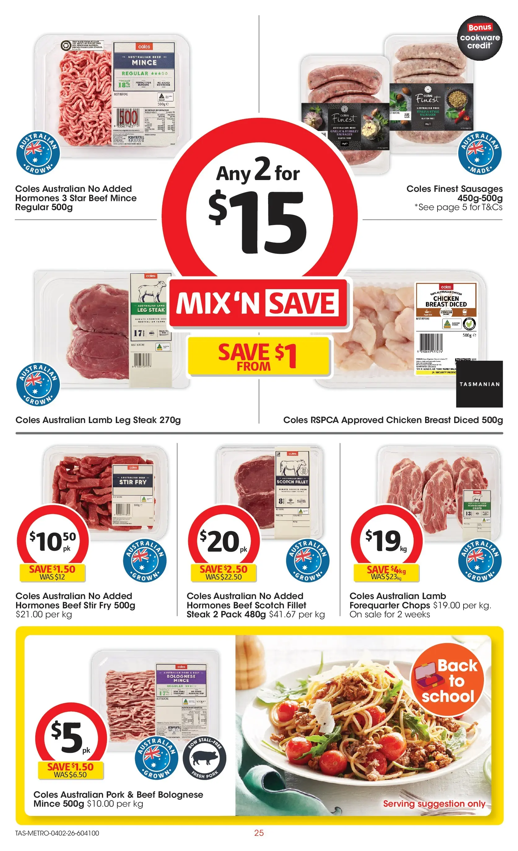 ﻿Coles catalogue valid from 03/02/2026 > Online Australia | Page: 25 | Products: Chicken, Lamb, Cookware, Steak
