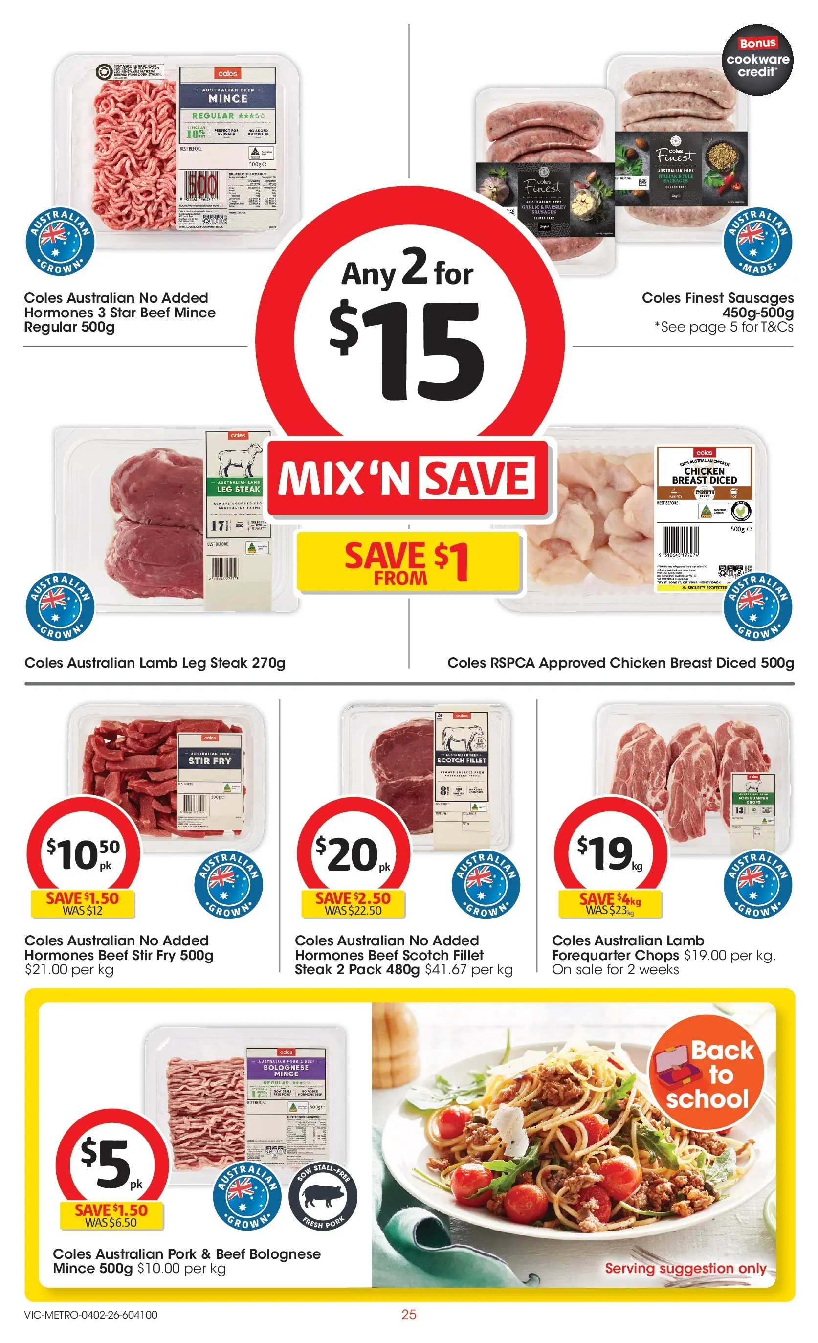 ﻿Coles catalogue valid from 03/02/2026 > Online Australia | Page: 25 | Products: Cookware, Steak, Garlic, Parsley