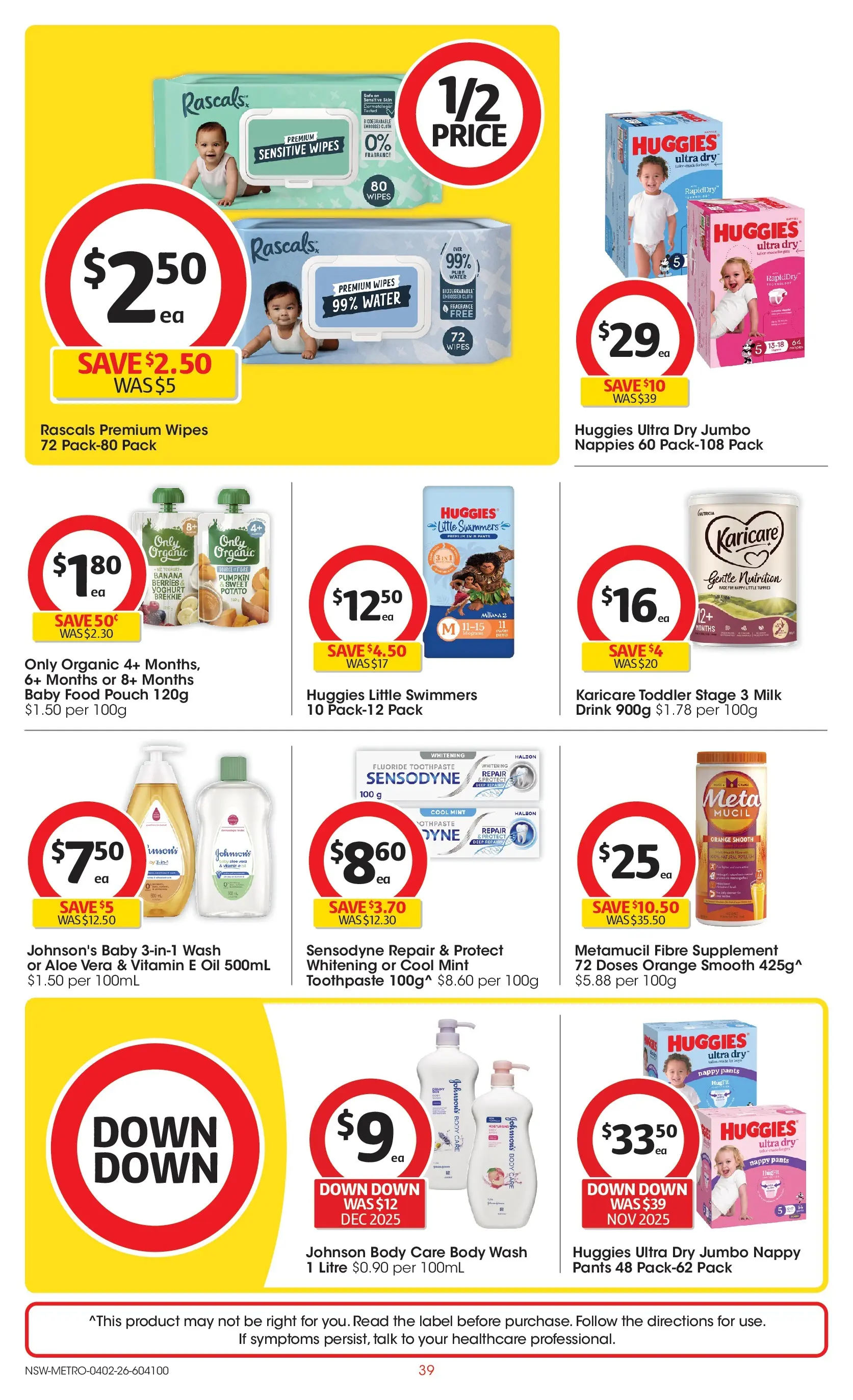 ﻿Coles catalogue valid from 03/02/2026 > Online Australia | Page: 39 | Products: Cloth, Yoghurt, Baby food, Vitamin