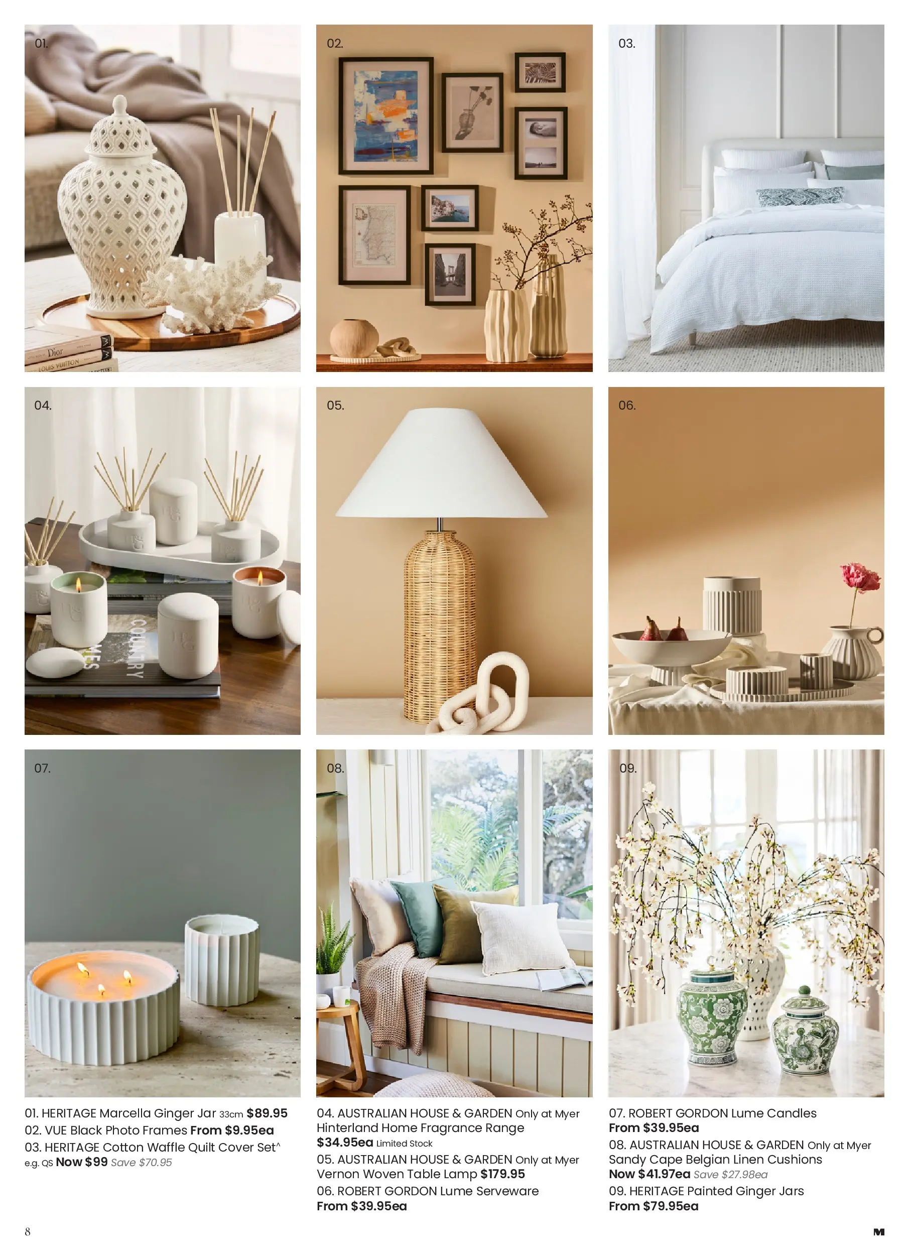 Myer - A sense of place - 02/02/2026 > weekly / monthly specials | Page: 8 | Products: Table, Fragrance, Ginger, Candles