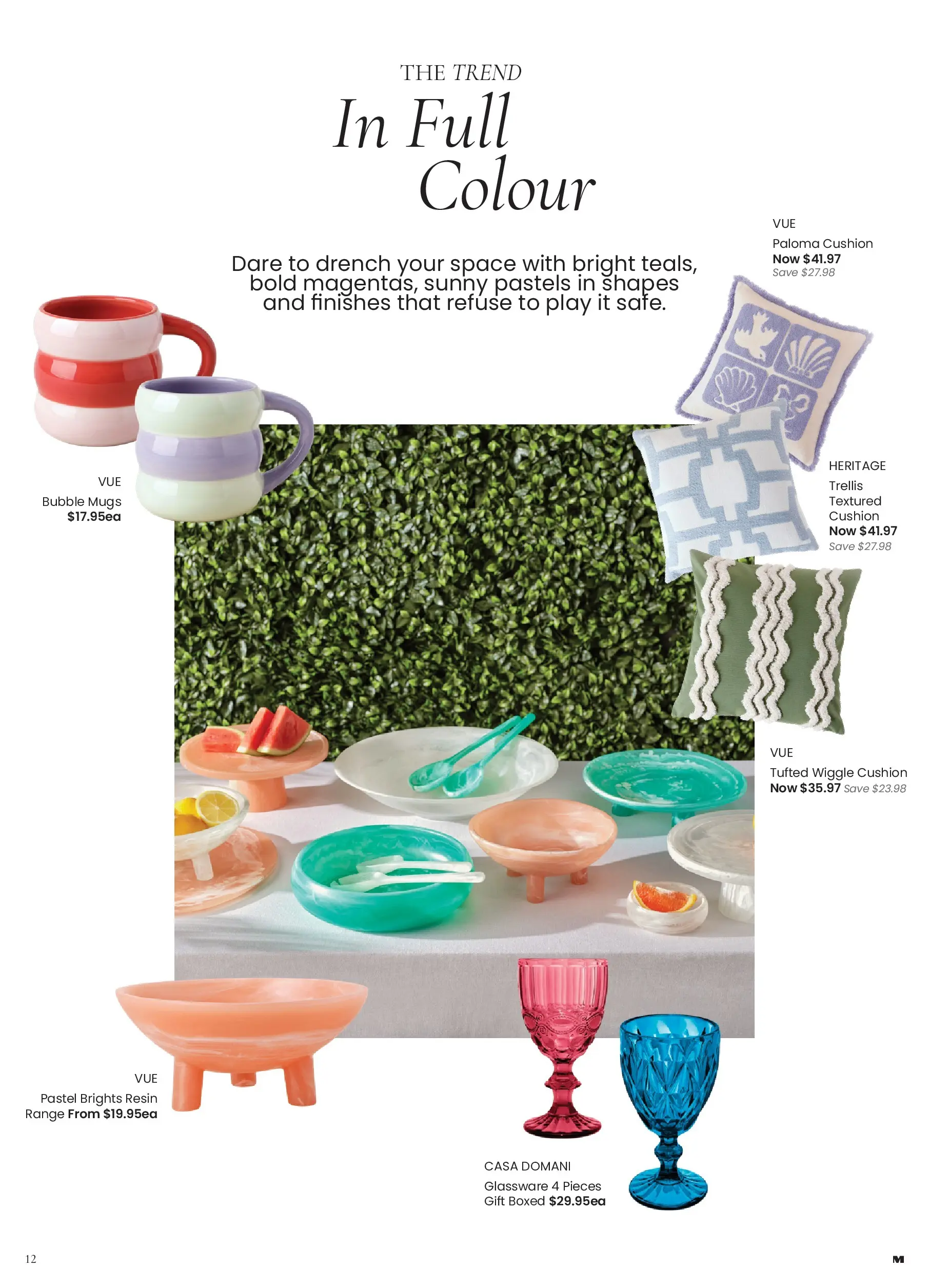 Myer - A sense of place - 02/02/2026 > weekly / monthly specials | Page: 12 | Products: Cushion, Glassware