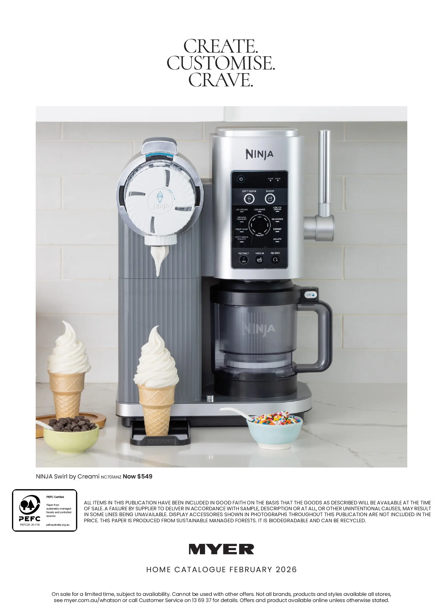 Myer - A sense of place - 02/02/2026 > weekly / monthly specials | Page: 32 | Products: Yoghurt, Cream, Ice cream, Accessories