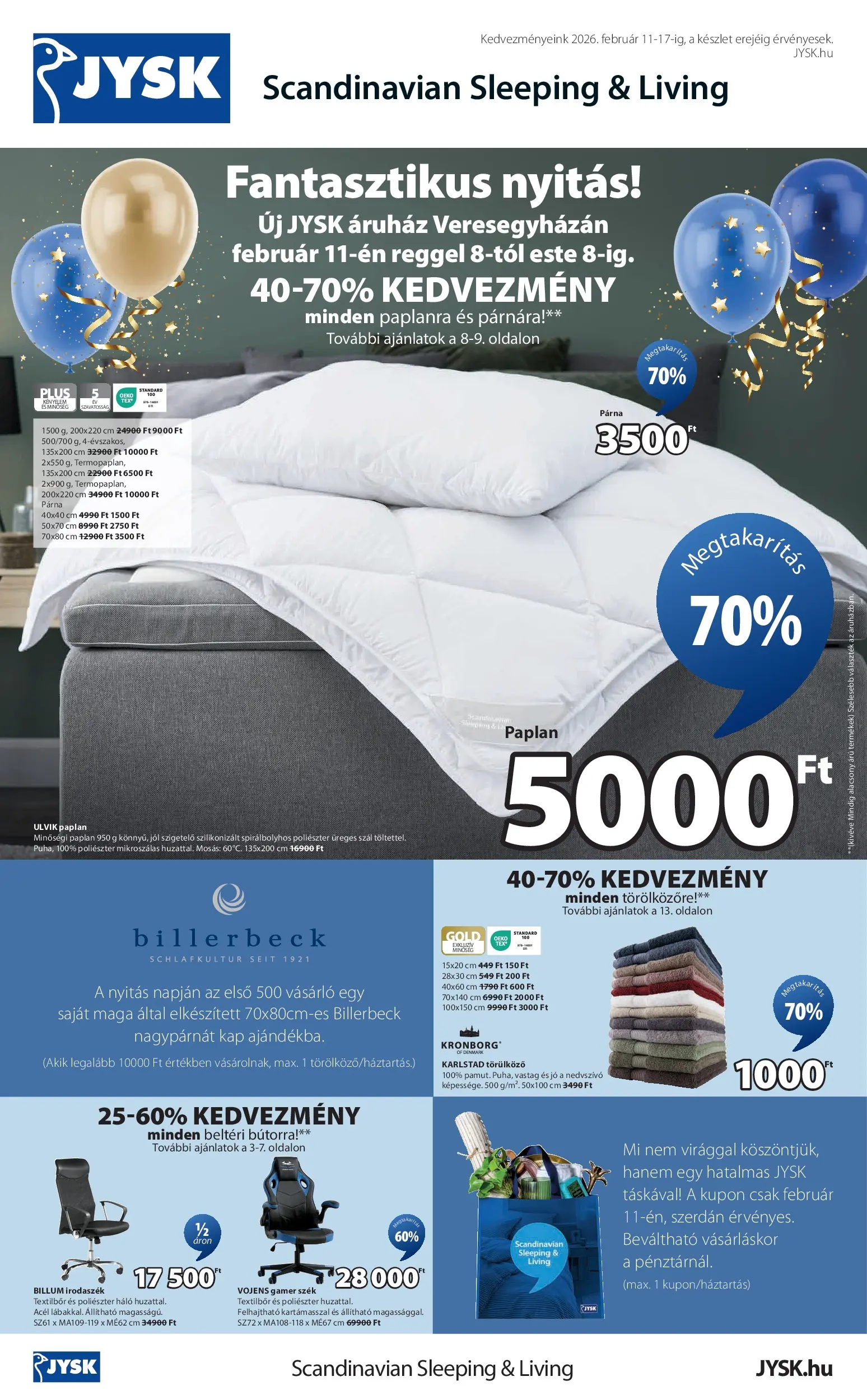 JYSK Akciós újság Veresegyház - 2026.02.11. -tól/töl > akció, lapozható szórólap 🛍️ | Oldal: 1