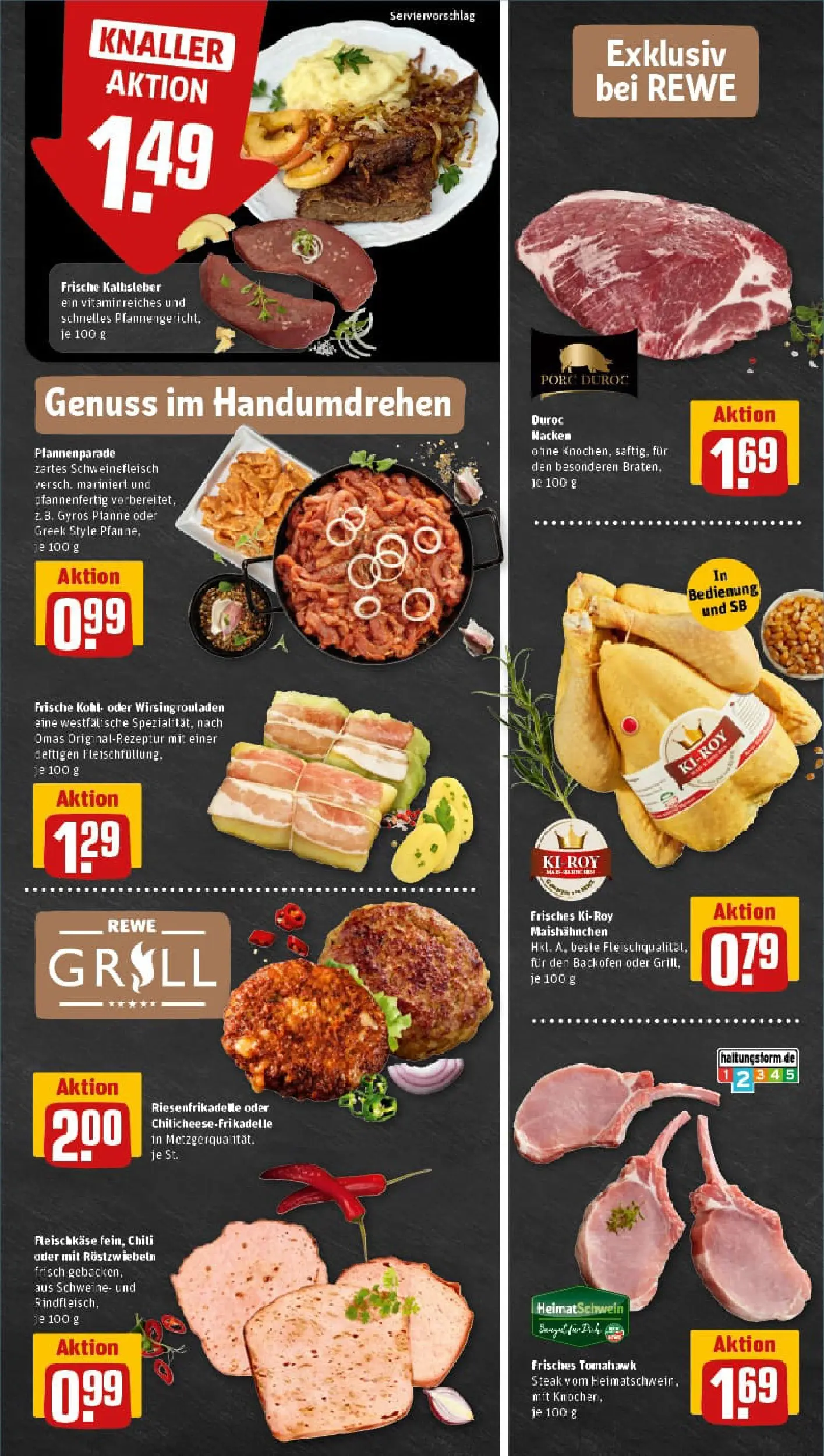 REWE Prospekt ab 09.02.2026 zum Blättern » Angebote | Seite: 7 | Produkte: Kalbsleber, Backofen, Schweinefleisch, Steak