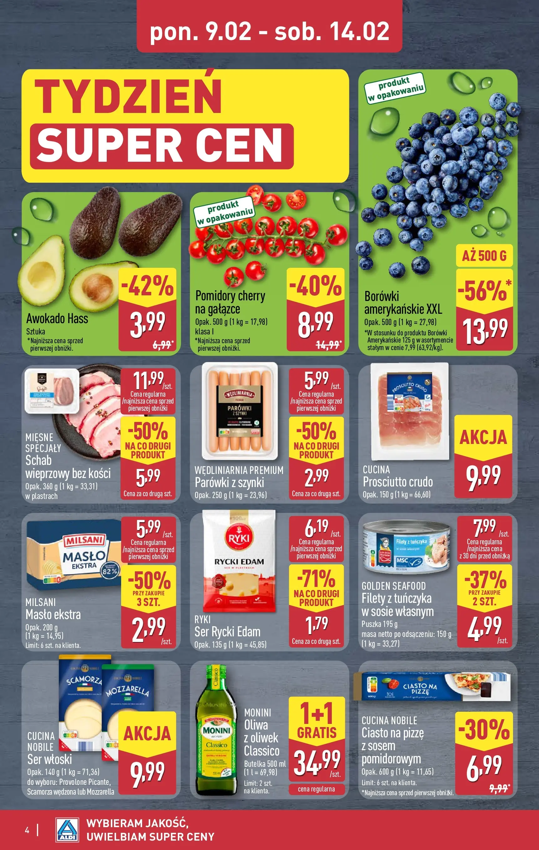Aldi Gazetka - Okazje na weekend od 12.02.2026 - Ulotka PDF, promocje | Strona: 4 | Produkty: Ciasto, Ciasto na pizze, Masło, Pomidory