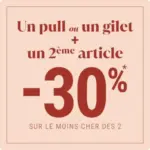 Br&eacute;al Un pull ou un gilet + un 2&egrave;me article = -30%* sur le moins cher des 2 femme - au 18.02.2026