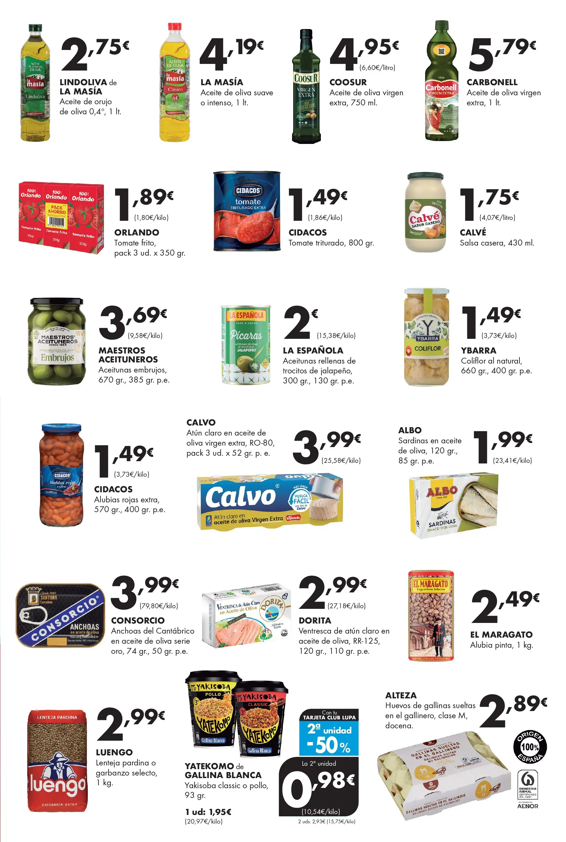 Lupa Supermercados - Tus vecinos de confianza 04/02/2026 - 18/02/2026 | Página: 9 | Productos: Huevos, Aceite, Aceite de oliva, Aceite de oliva virgen extra