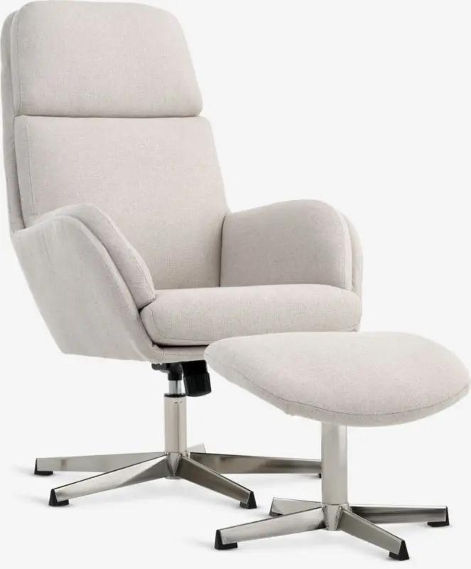 JYSK Fotoliu cu taburet TANKEDAL bej