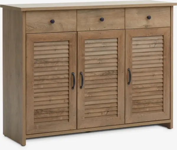 JYSK Bufet MANDERUP 3 uși 3 sertare stejar sălbatic &icirc;nchis