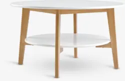 JYSK Măsuță cafea JEGIND &Oslash;80 1 raft alb/stejar