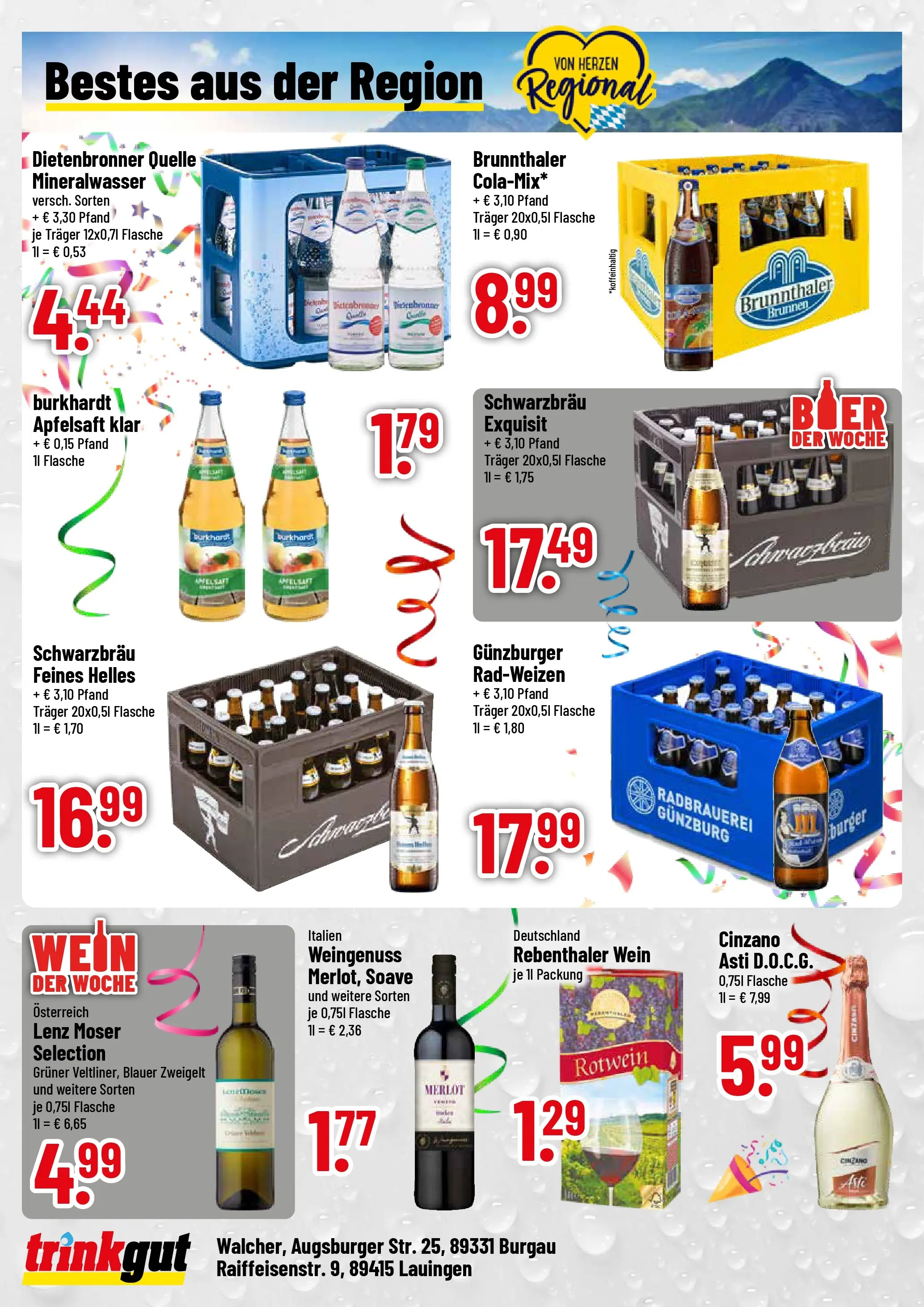 Trinkgut - trinkgut: Wochenangebote (ab 09.02.2026) » Angebote online | Seite: 4 | Produkte: Rotwein, Apfelsaft, Mineralwasser, Wein