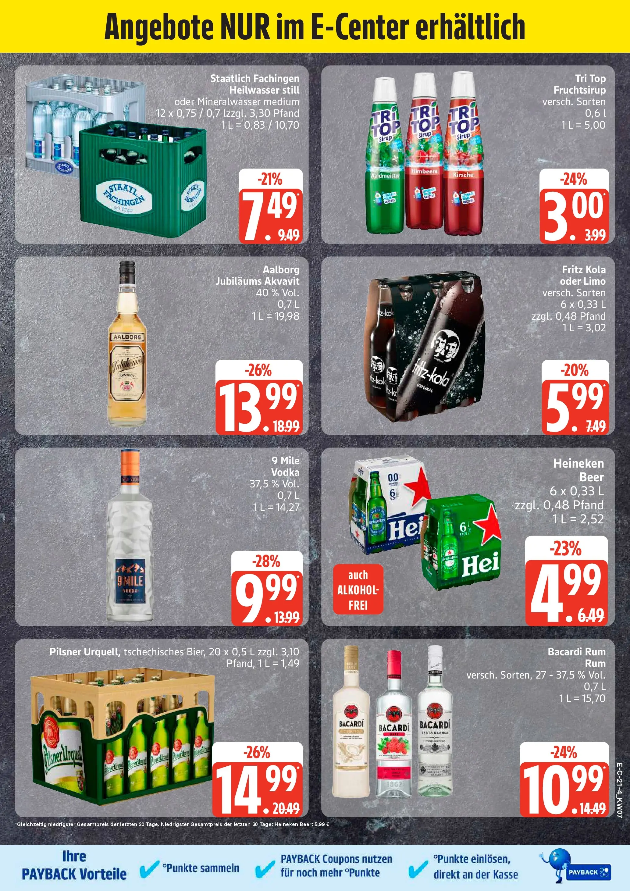 Edeka Prospekt Stralsund 	 (ab 09.02.2026) » Angebote Online | Seite: 25 | Produkte: Bacardi, Fritz kola, Mineralwasser, Heineken