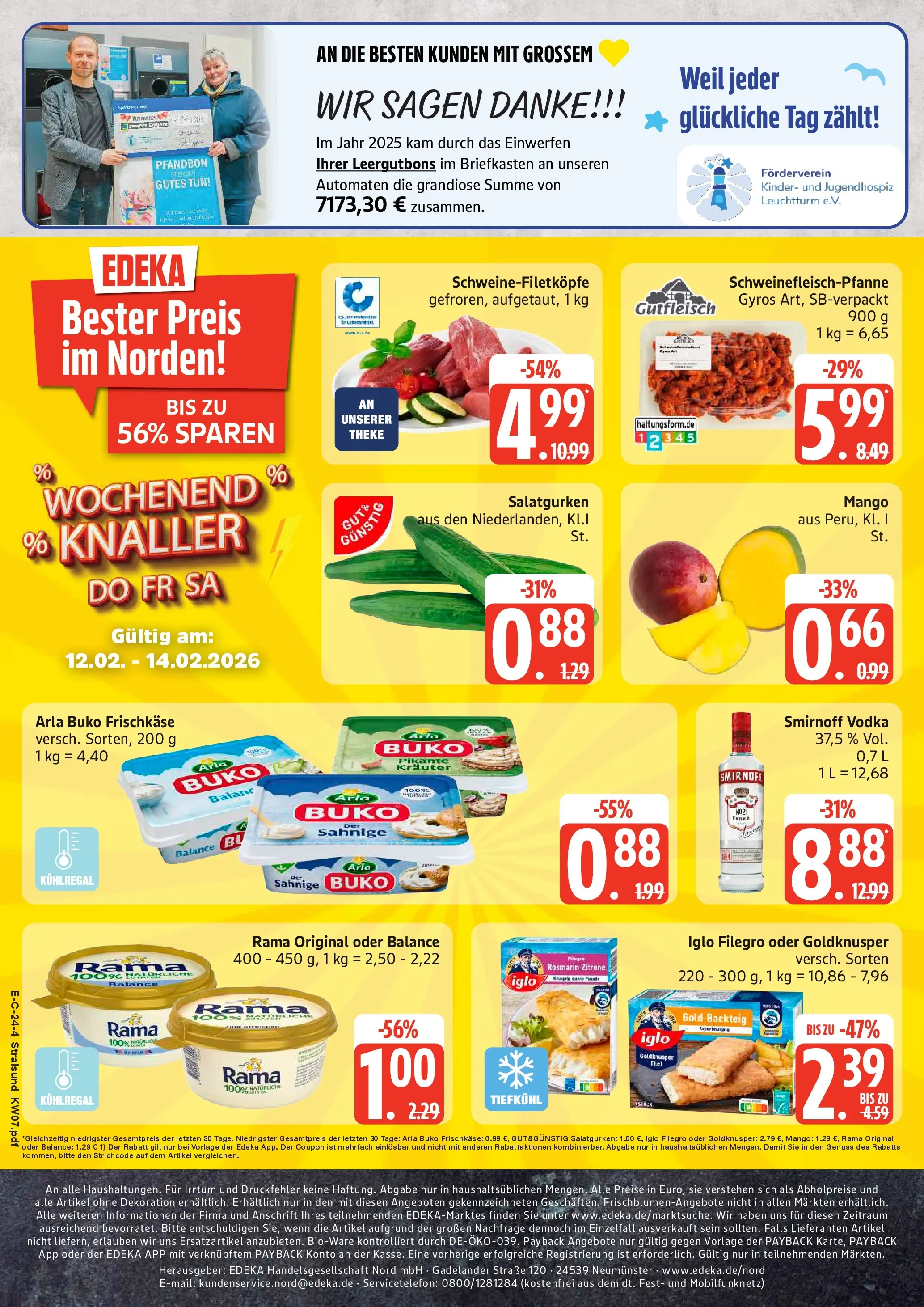 Edeka Prospekt Stralsund 	 (ab 09.02.2026) » Angebote Online | Seite: 28 | Produkte: Margarine, Theke, Gyros, Mango