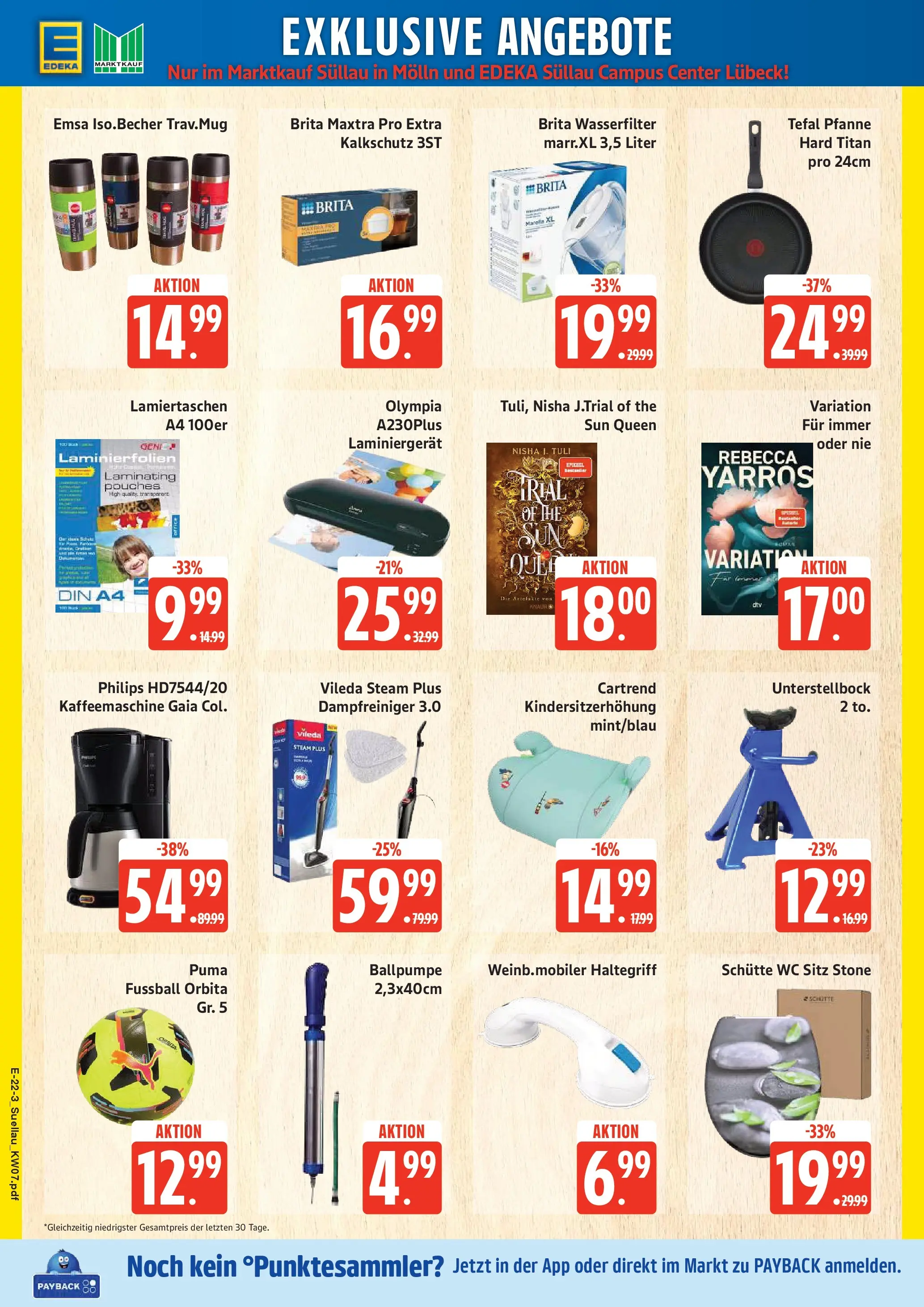 Edeka prospekt Ratzeburg	 (ab 09.02.2026) » Angebote Online | Seite: 26 | Produkte: Laminator, Kaffeemaschine, WC Sitz, Football