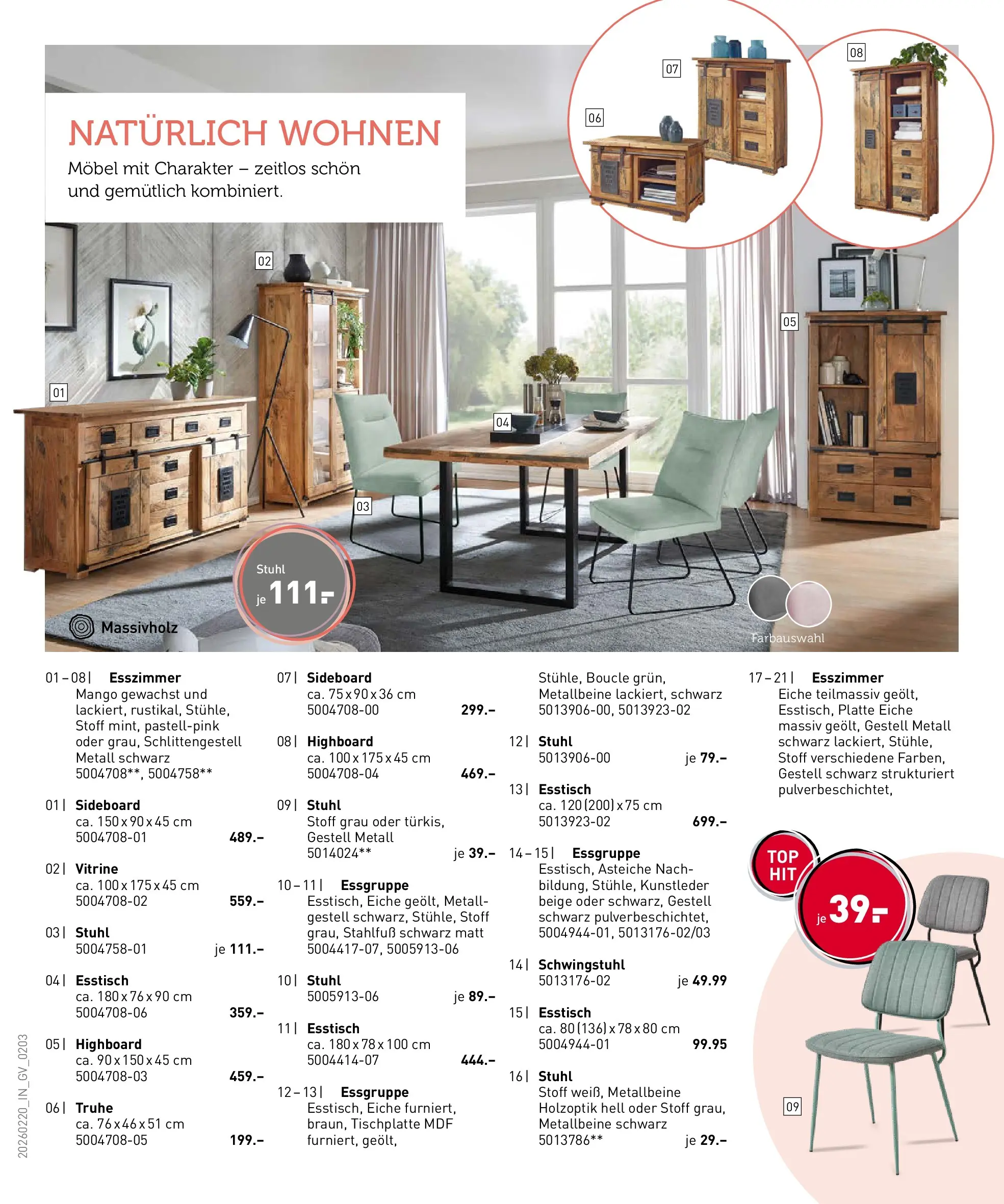 Möbel Martin - Möbel Martin: Wochenangebote (ab 19.02.2026) zum Blättern | Seite: 2 | Produkte: Sideboard, Truhe, Esstisch, Essgruppe