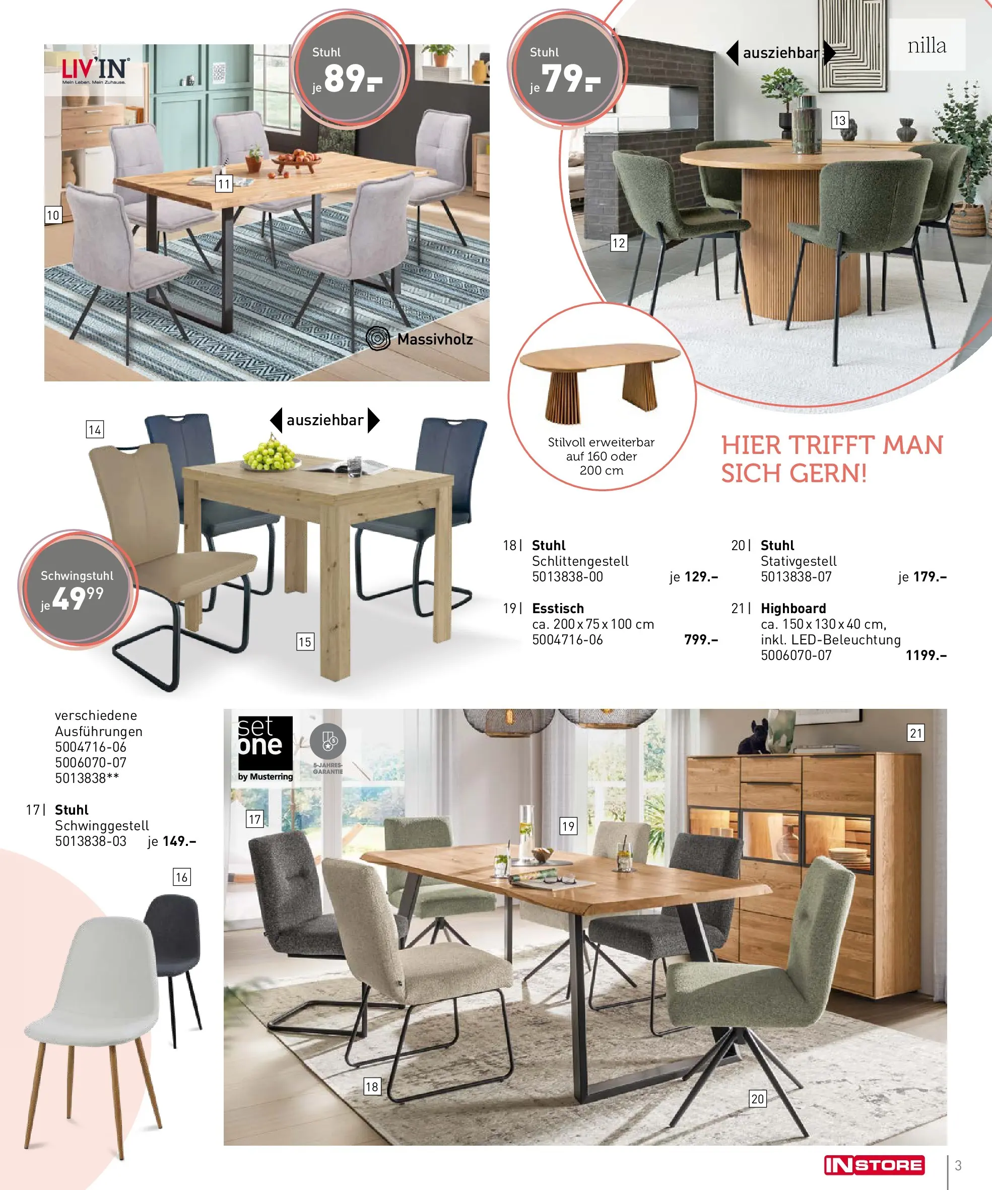 Möbel Martin - Möbel Martin: Wochenangebote (ab 19.02.2026) zum Blättern | Seite: 3 | Produkte: HIghboard, Esstisch, Stuhl