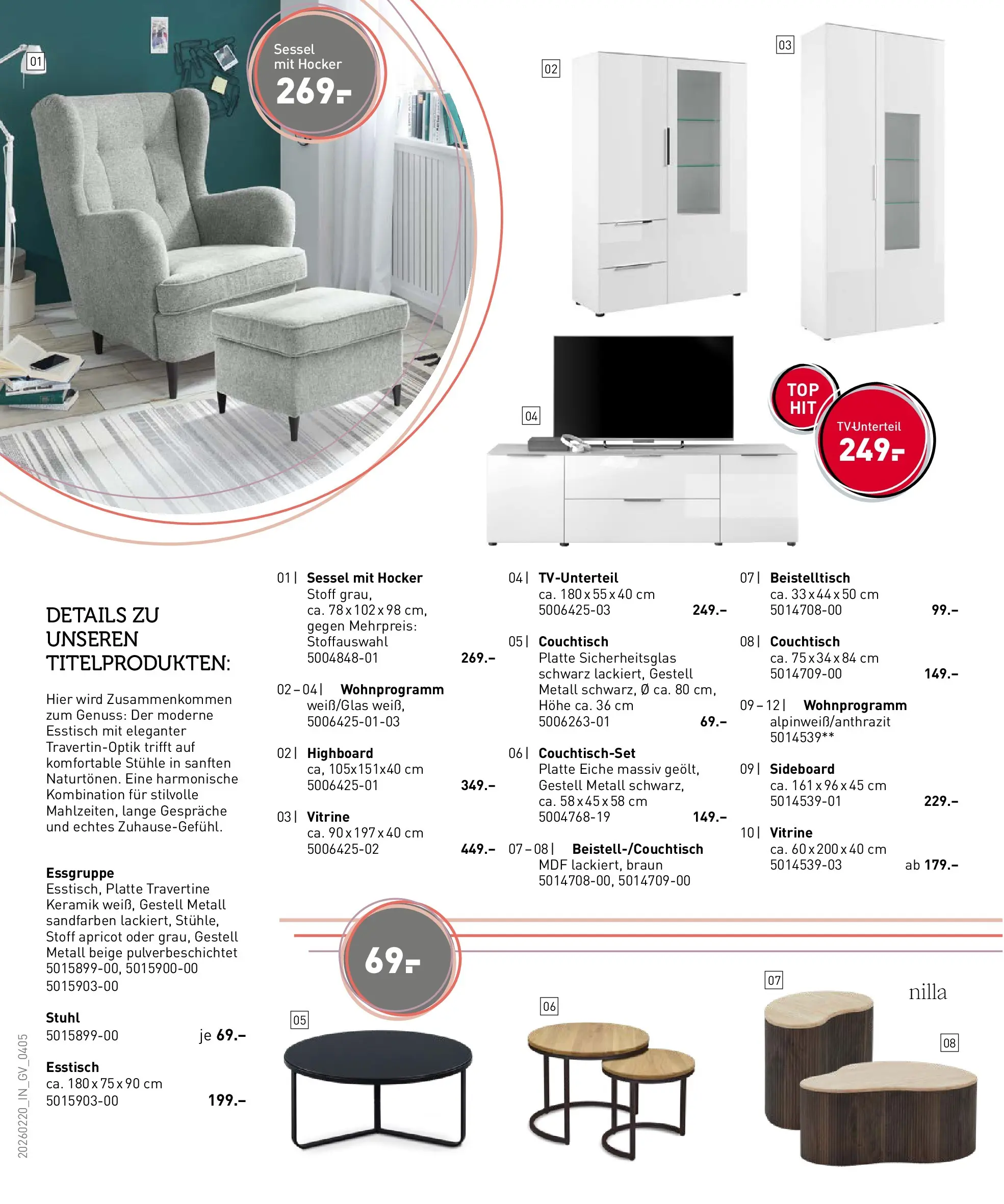 Möbel Martin - Möbel Martin: Wochenangebote (ab 19.02.2026) zum Blättern | Seite: 4 | Produkte: Hocker, Essgruppe, Vitrine, Stuhl