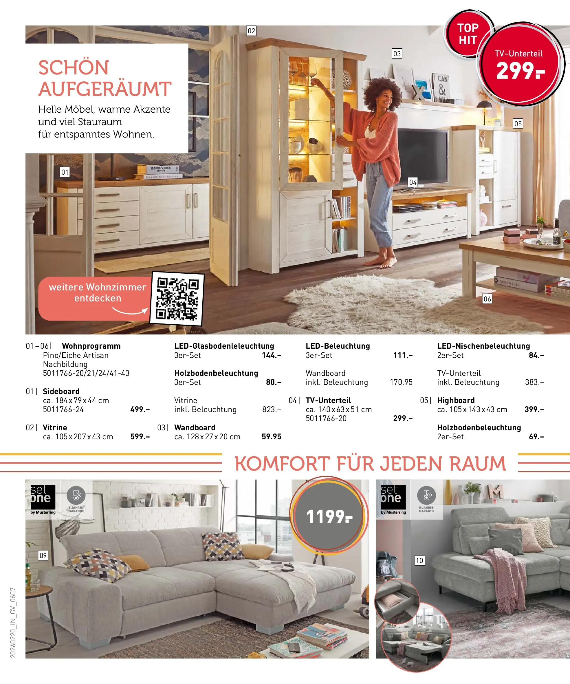 Möbel Martin - Möbel Martin: Wochenangebote (ab 19.02.2026) zum Blättern | Seite: 6 | Produkte: Sideboard, HIghboard, Wandboard, Vitrine