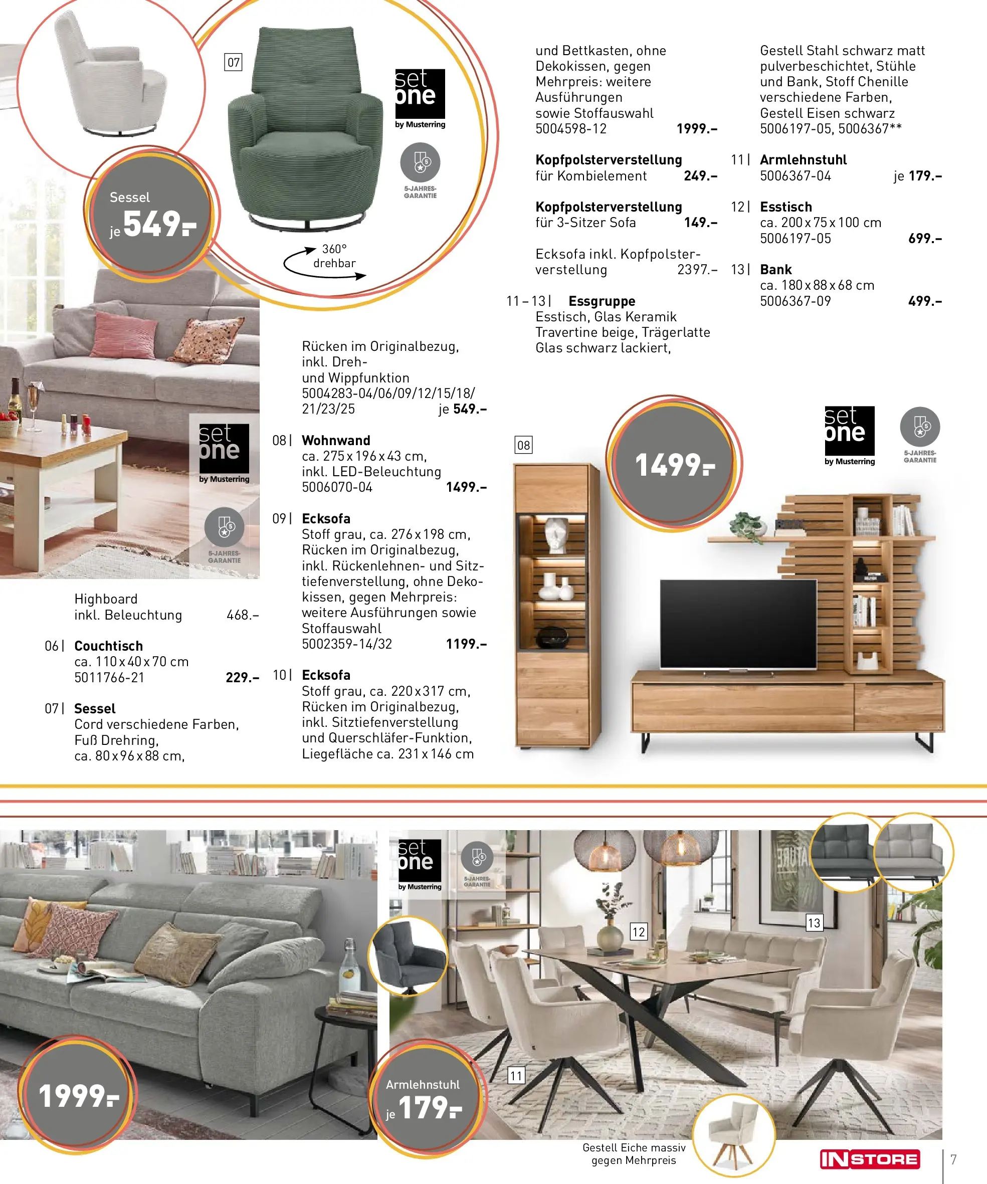 Möbel Martin - Möbel Martin: Wochenangebote (ab 19.02.2026) zum Blättern | Seite: 7 | Produkte: Ecksofa, HIghboard, Esstisch, Couchtisch