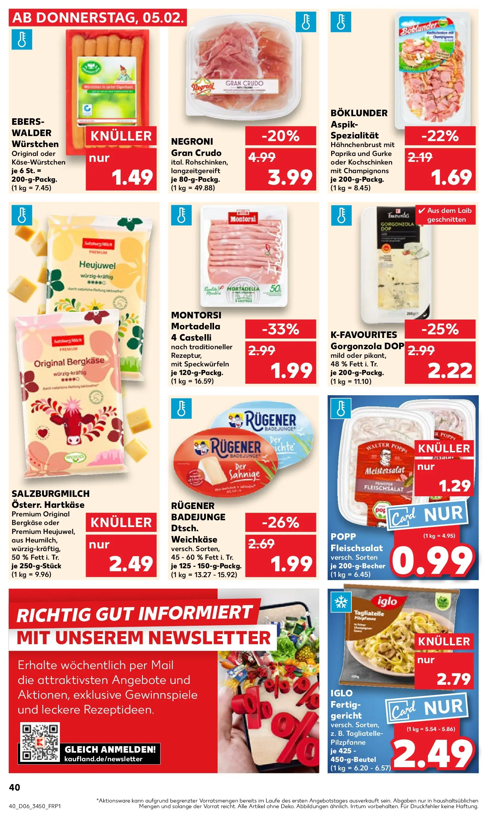 Prospekt Kaufland ab 09.02.2026 » Angebote Online zum Blättern | Seite: 40 | Produkte: Iglo, Champignons, Paprika, Hahnchenbrust