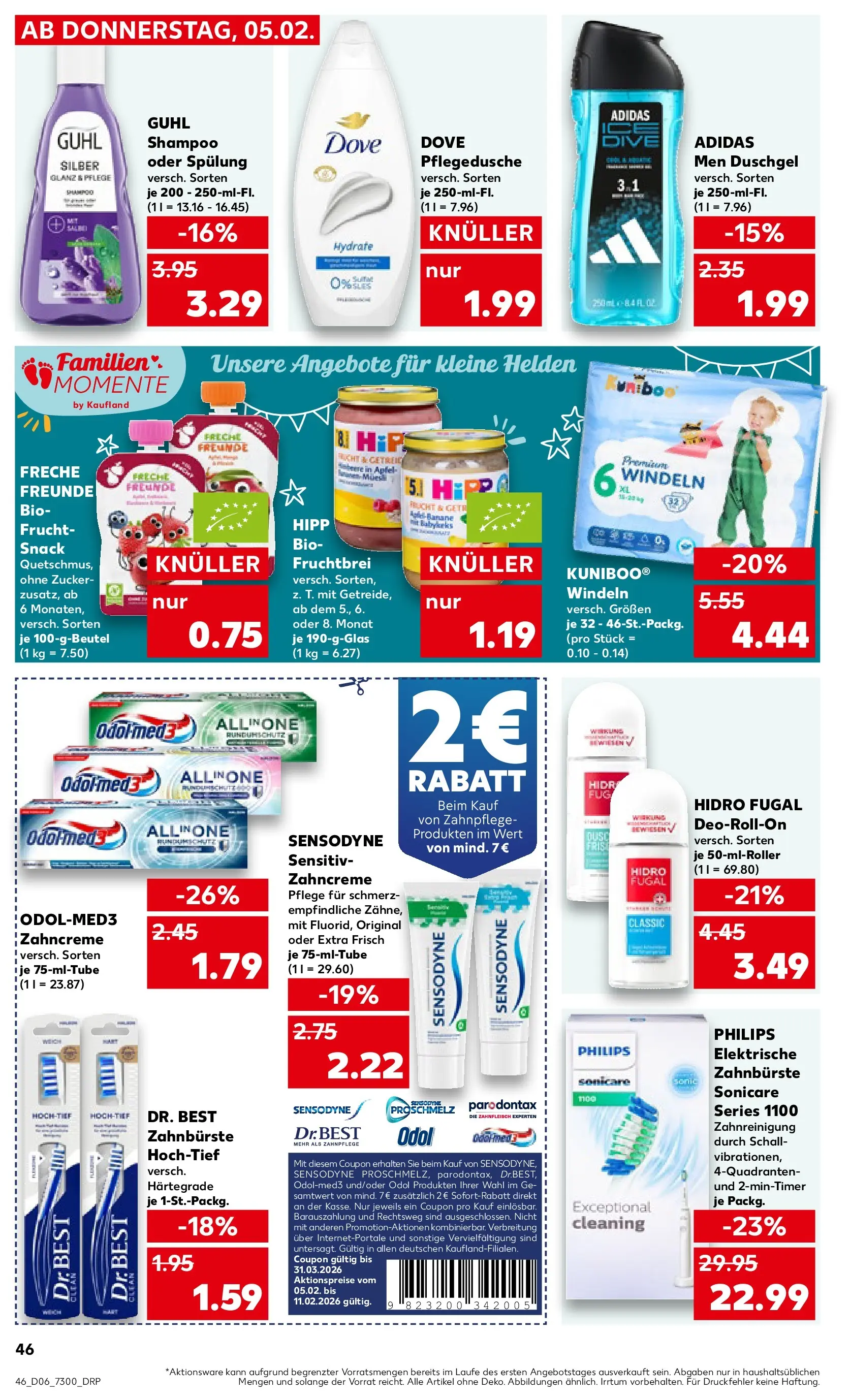 Prospekt Kaufland ab 09.02.2026 » Angebote Online zum Blättern | Seite: 46 | Produkte: Philips, Shampoo, Deodorant, Zucker