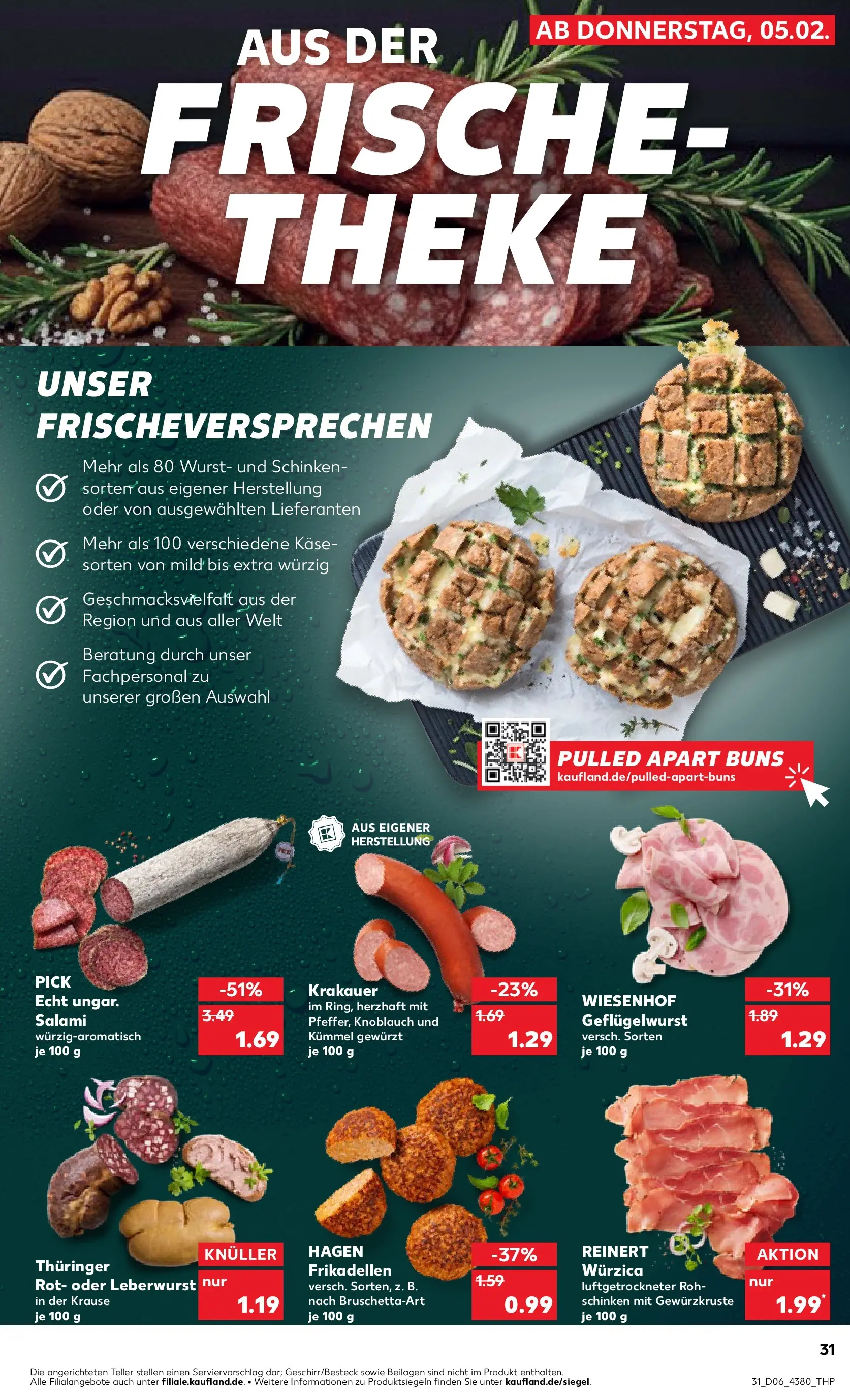 Prospekt Kaufland ab 09.02.2026 » Angebote Online zum Blättern | Seite: 31 | Produkte: Käse, Wurst, Knoblauch, Schinken