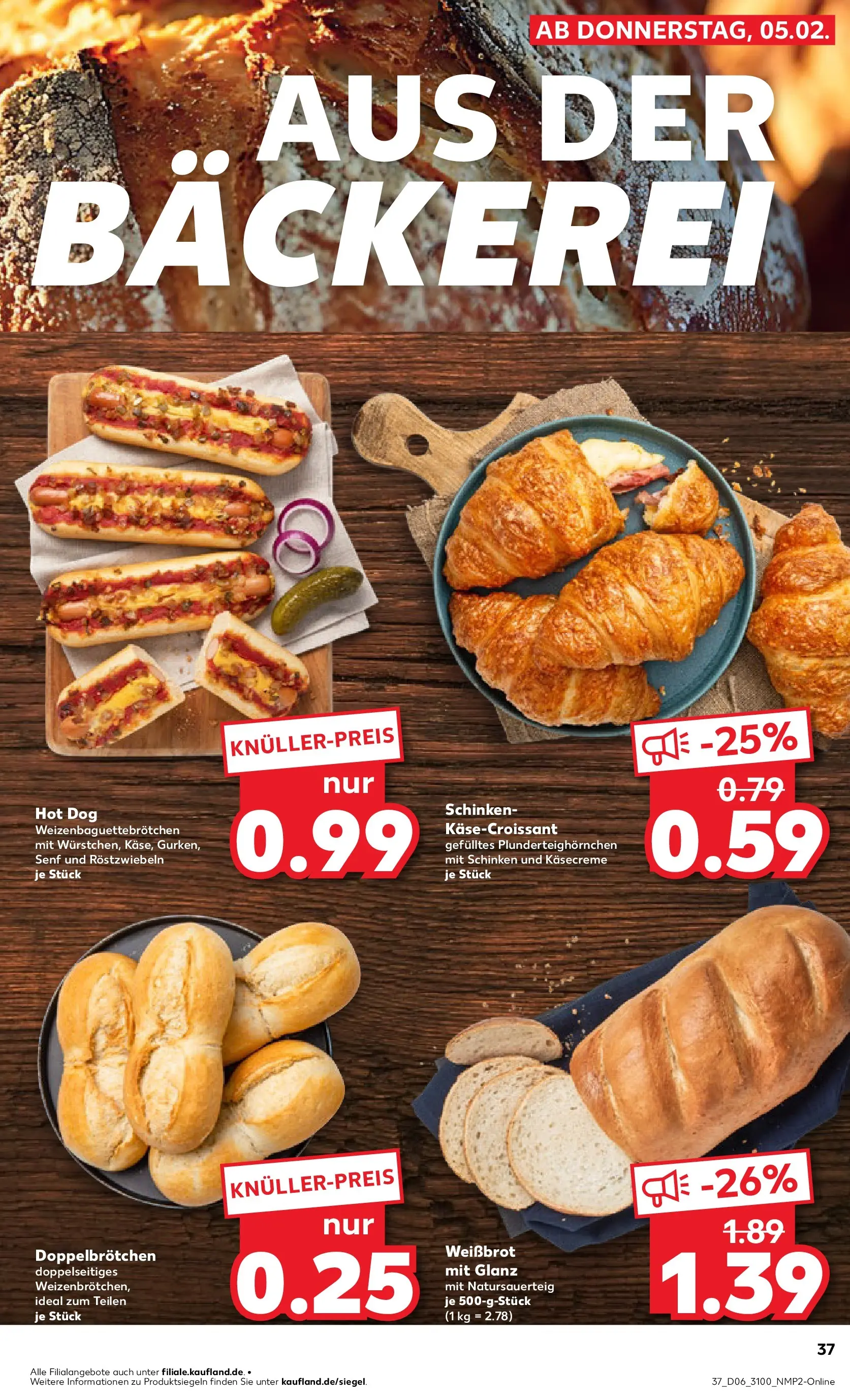 Prospekt Kaufland ab 09.02.2026 » Angebote Online zum Blättern | Seite: 37 | Produkte: Bäckerei, Schinken