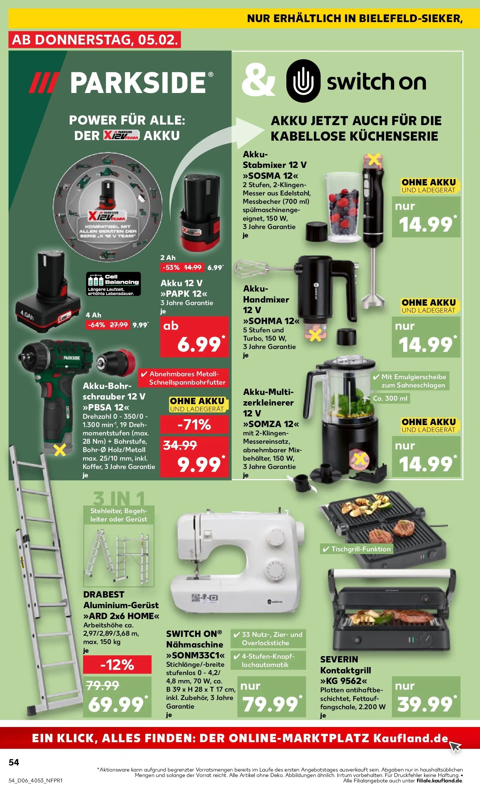 Prospekt Kaufland ab 09.02.2026 » Angebote Online zum Blättern | Seite: 54 | Produkte: Mixer, Nähmaschine, Handmixer, Stabmixer